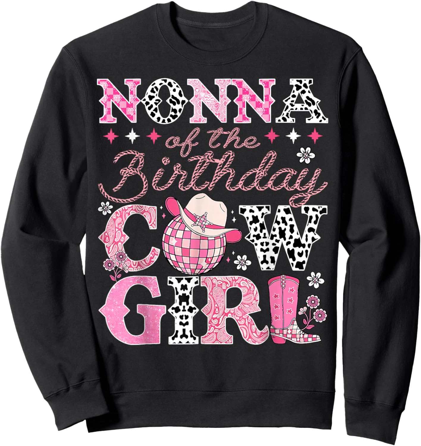 Nonna of The Birthday Cowgirl Rodeo Western Bday Party Sweatshirt - Sweatshirt | Black