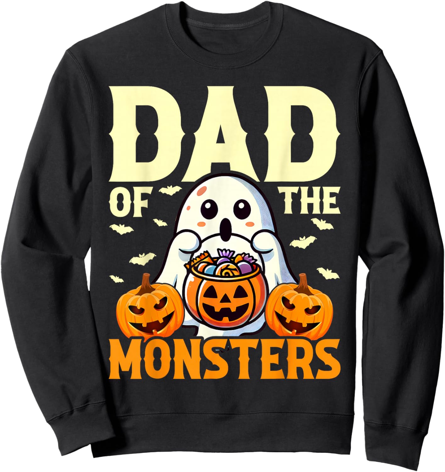 Halloween Dad Of Monsters Funny Family Costume Papa Daddy Sweatshirt - Sweatshirt | Black