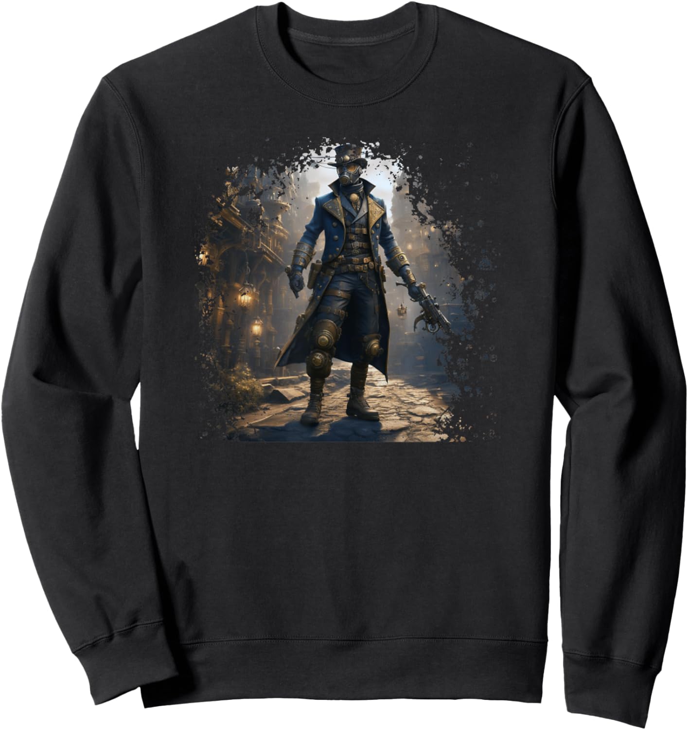 Victorian Steam Punk Assassin And Steampunk World Aesthetic Sweatshirt - Sweatshirt | Black