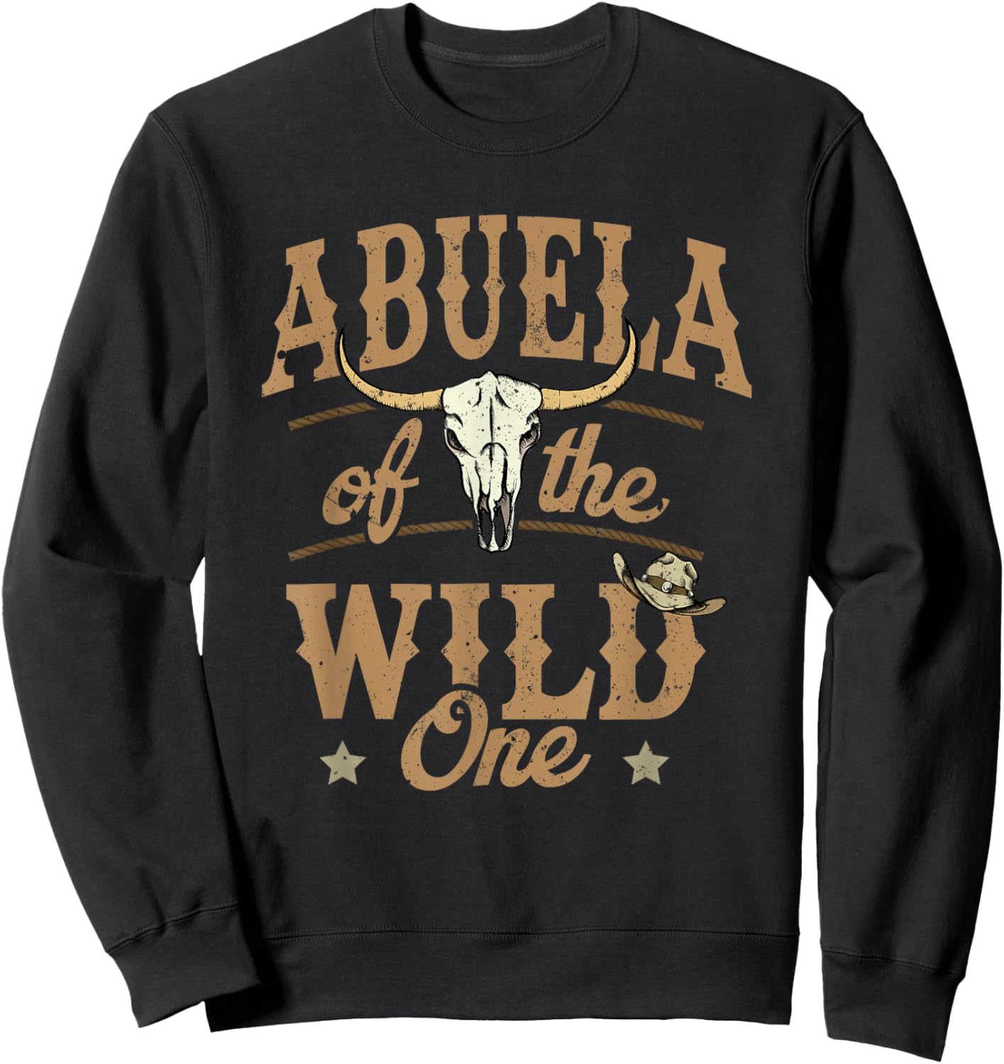 Abuela of The Wild One Cowboy Western Rodeo Party Matching Sweatshirt - Sweatshirt | Black