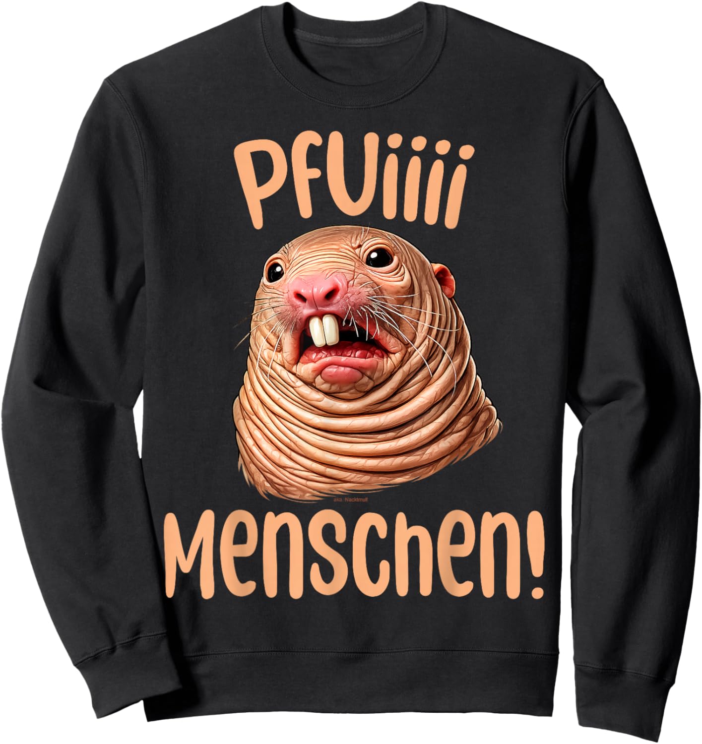 Nacktmull Lustiges Ugly Shirt Hässliches Ratte Sweatshirt - Sweatshirt | Black