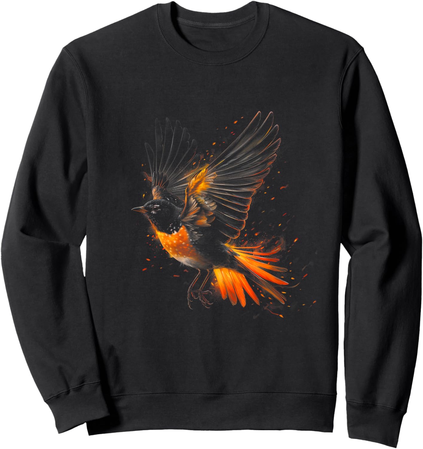 American Robin Bird Graphic for Bird Lovers Birder Sweatshirt - Sweatshirt | Black