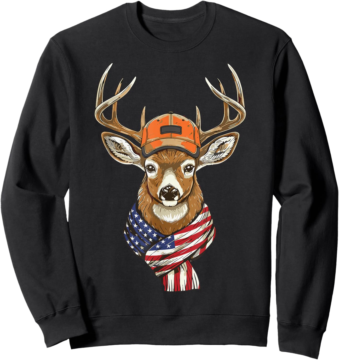 Youth Deer Hunter American Hunting Camo Sweatshirt - Sweatshirt | Black