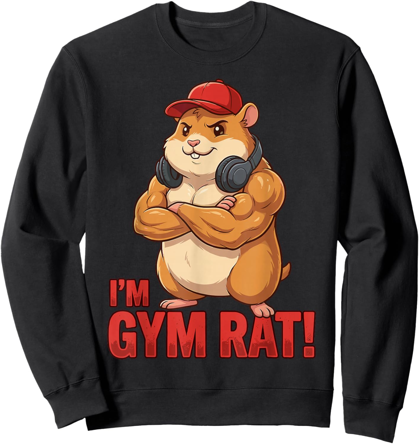 Funny I'm Gym Rat Weightlifting Fitness Workout Training Sweatshirt - Sweatshirt | Black