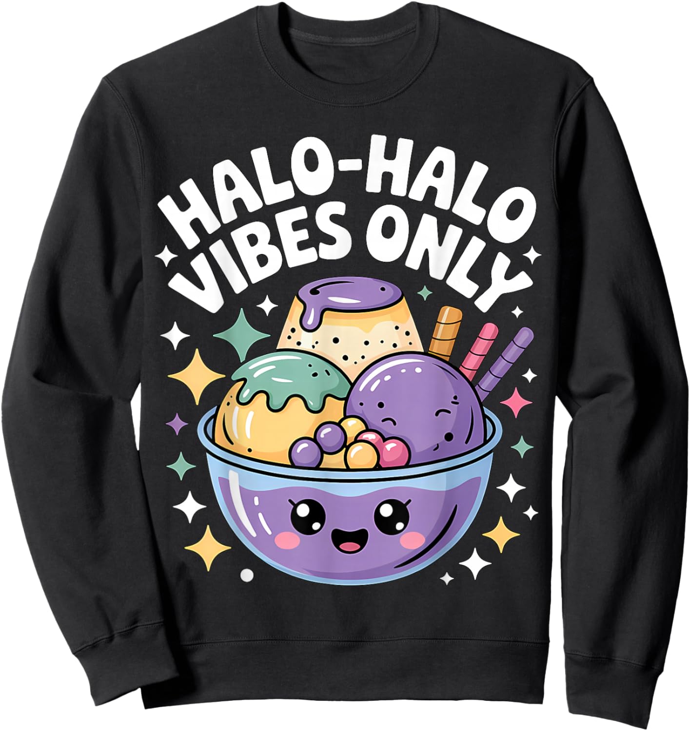 Cute Halo-Halo Filipino Dessert Pinay Pinoy Sweatshirt - Sweatshirt | Black