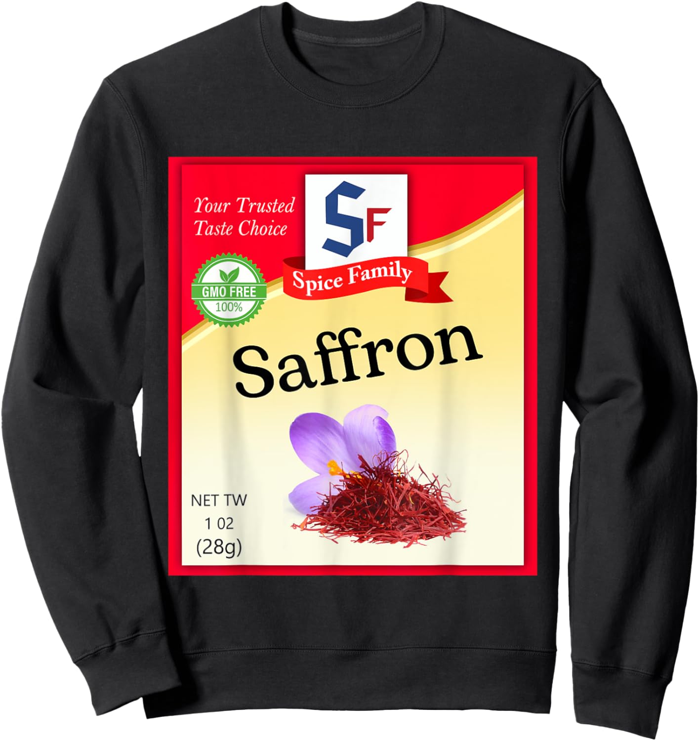 Saffron Condiment Costume Holiday Spice Costumes Sweatshirt - Sweatshirt | Black