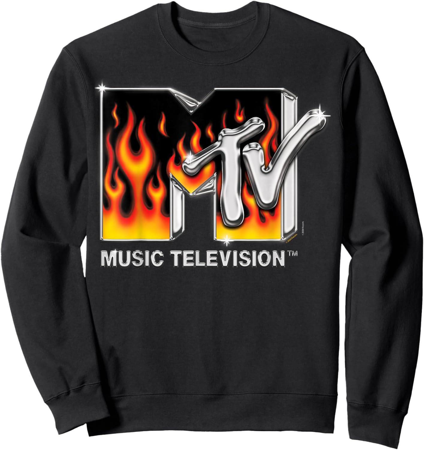 Flames MTV Logo Sweatshirt - Sweatshirt | Black