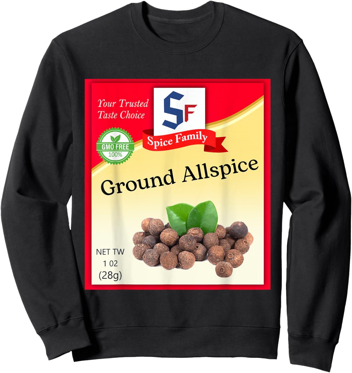 Ground Allspice Condiment Costume Holiday Spice Costumes Sweatshirt - Sweatshirt | Black