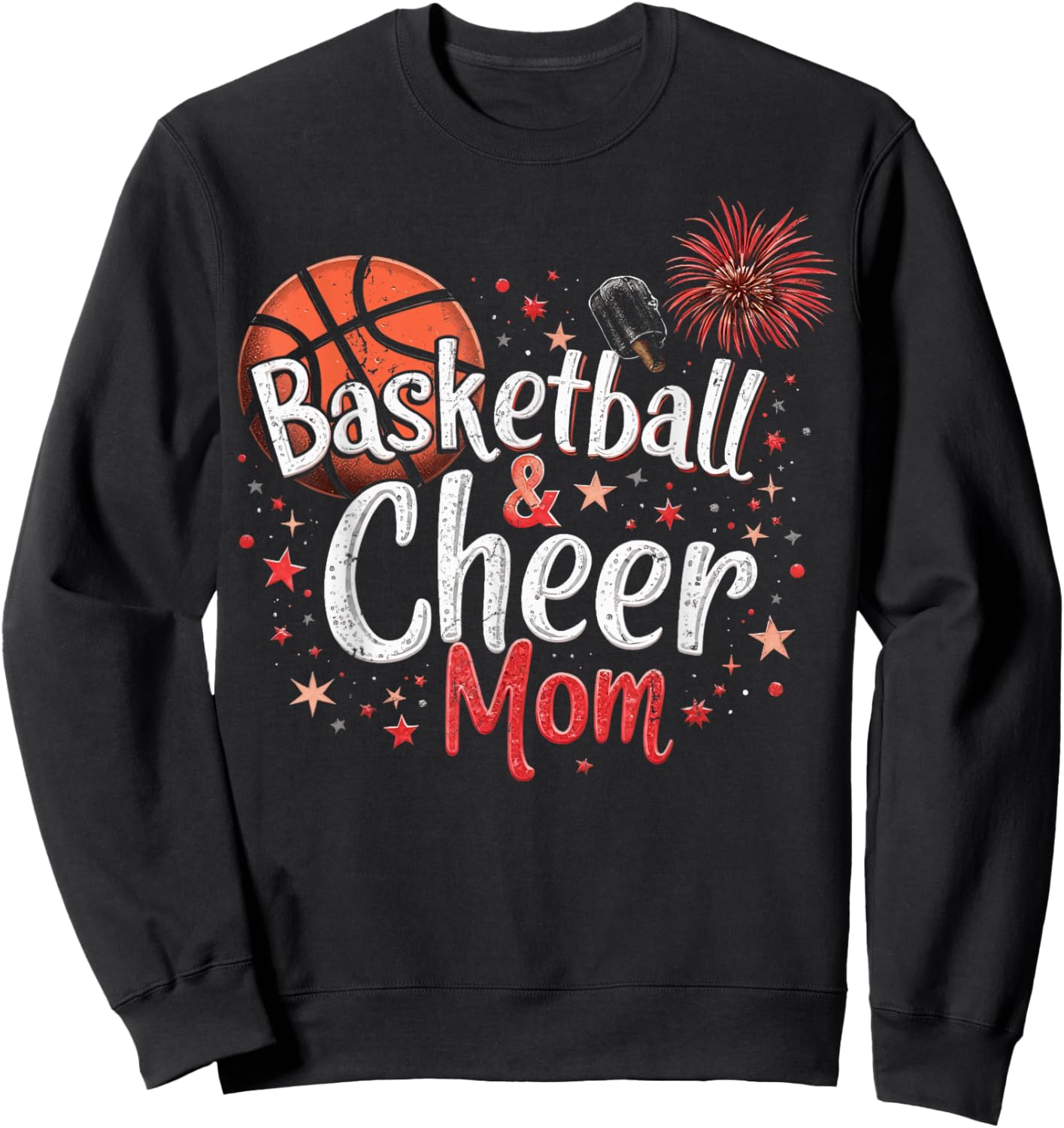Basketball And Cheer Mom Basketball Cheer Mother Sweatshirt - Sweatshirt | Black