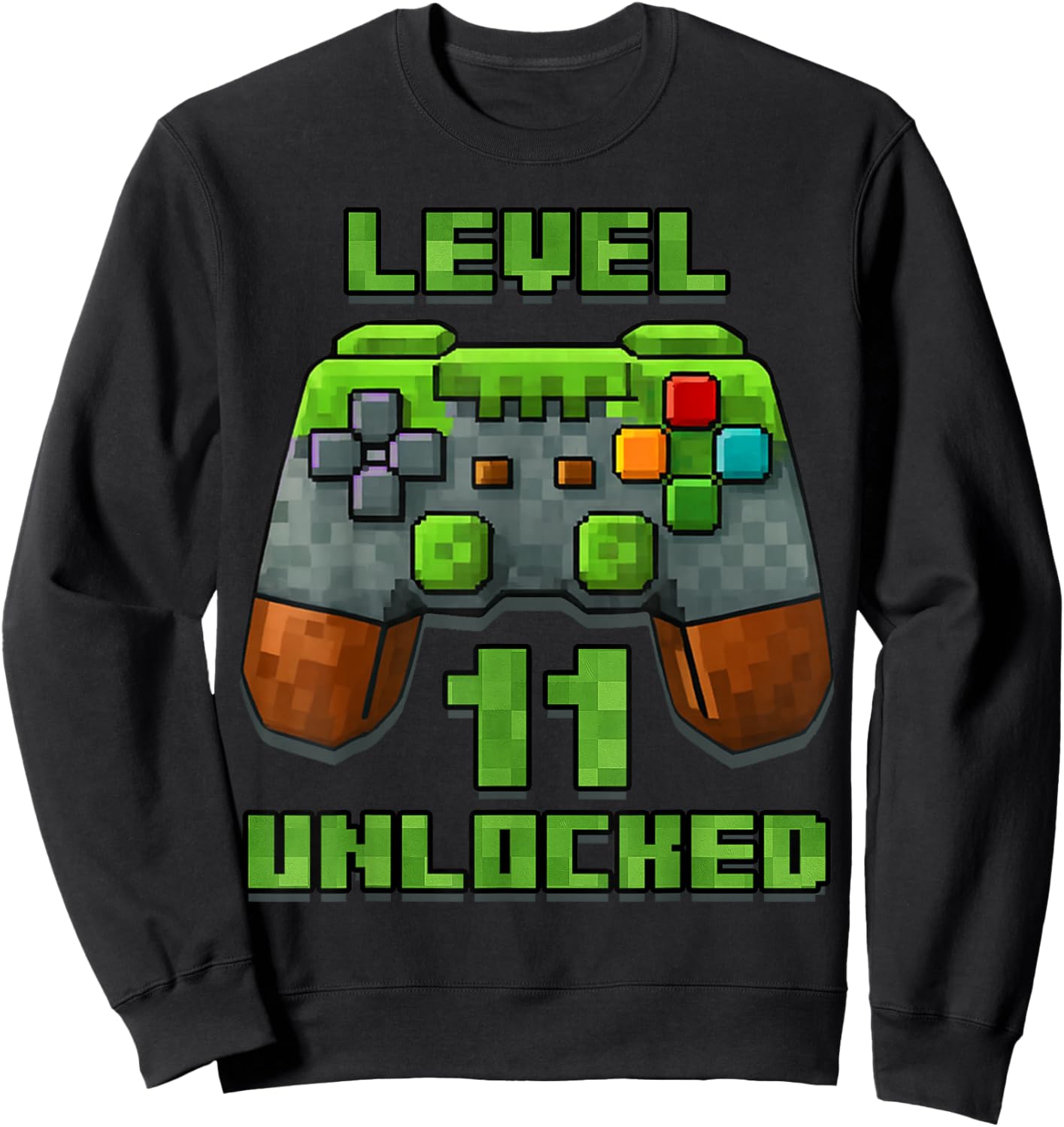 11 Year Level Up, Anniversaire drôle Gamer Meme Cadeau Sweatshirt - Sweatshirt | Black