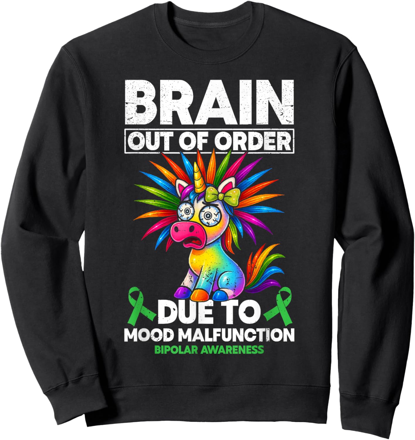 Bipolar Warrior Funny Bipolar Disorder Sweatshirt - Sweatshirt | Black