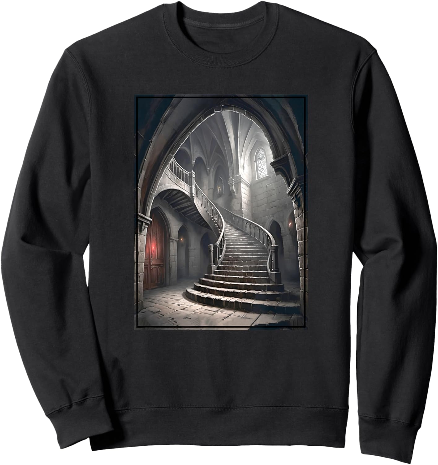 Dracula's Castle Staircase and Architecture Sweatshirt - Sweatshirt | Black