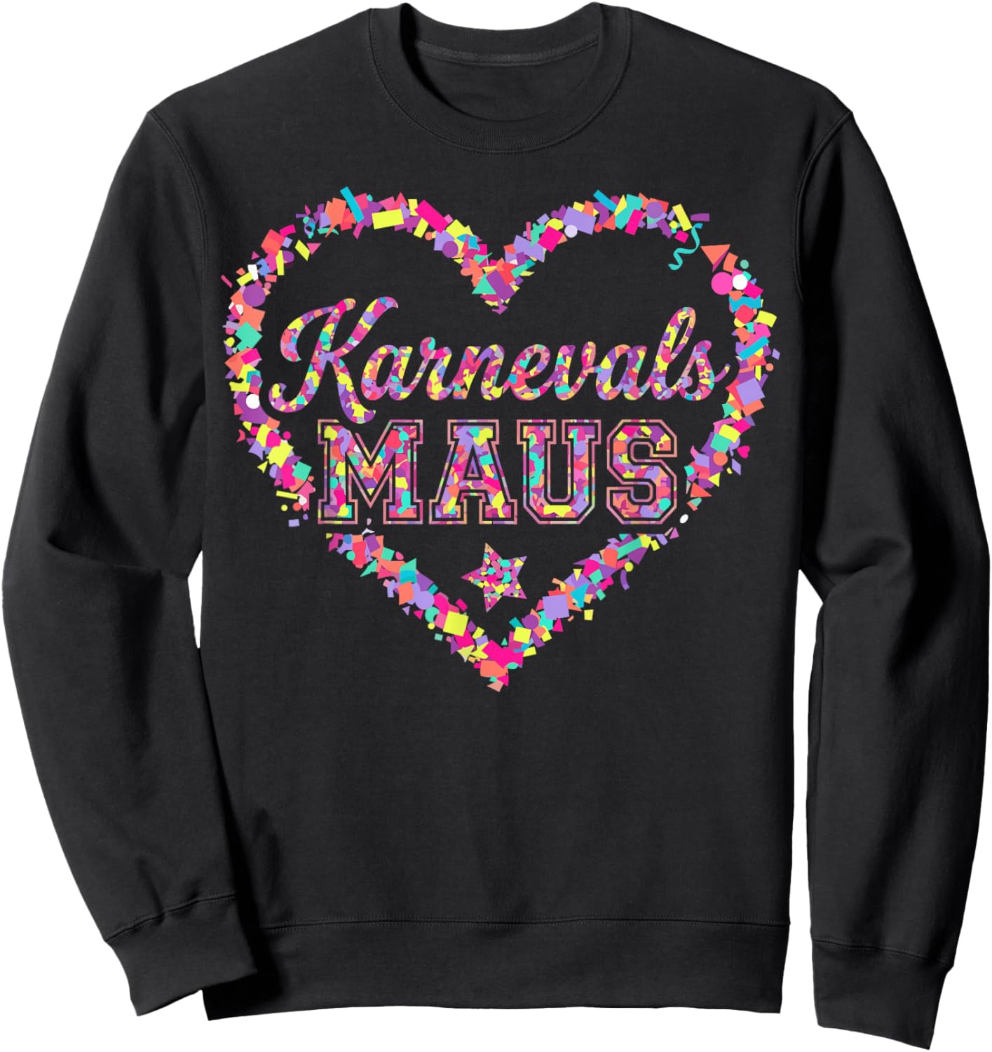 Carnival Mouse Confetti Heart Cologne Carnival Alaaf Sweatshirt - Sweatshirt | Black