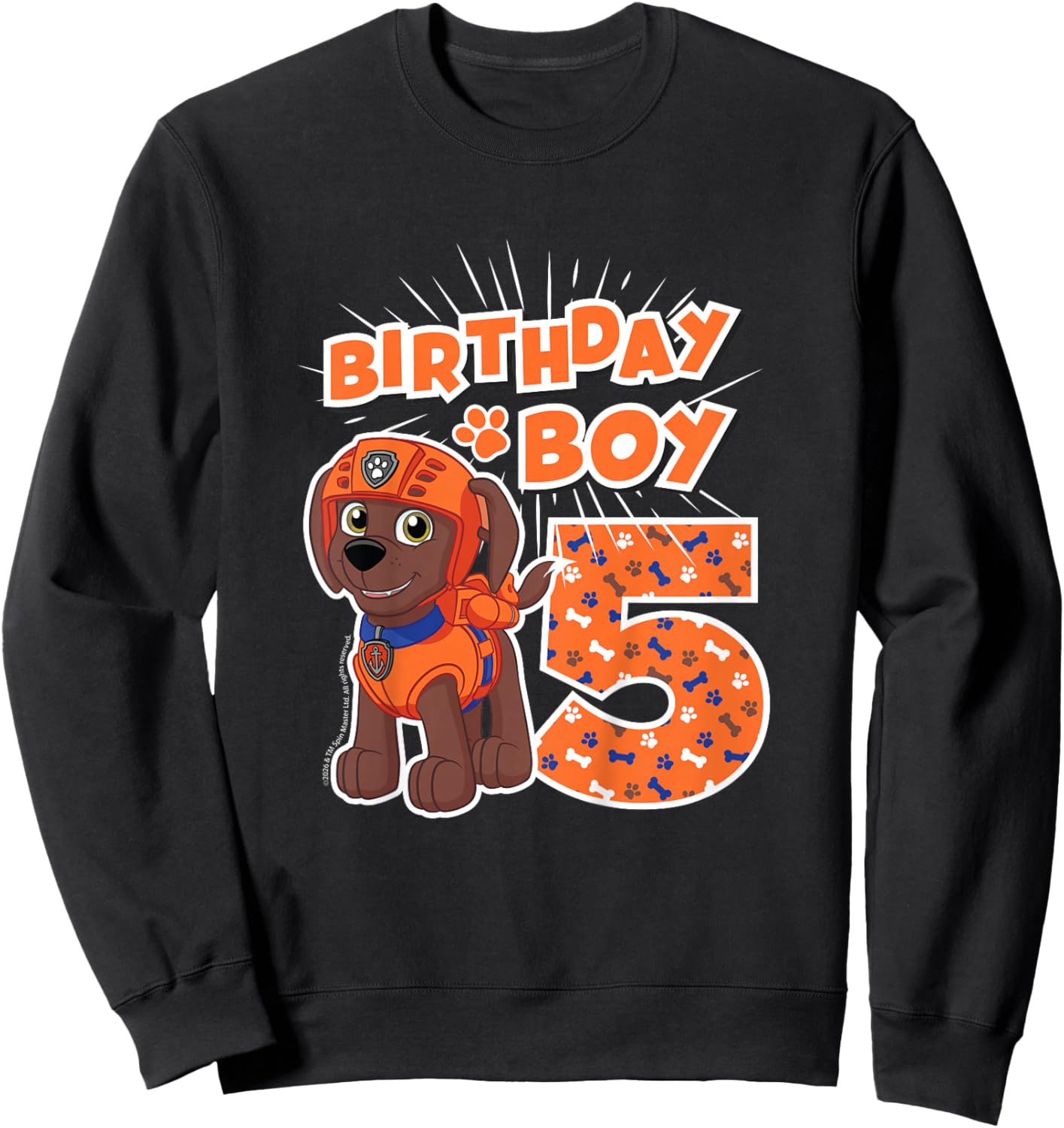 Kids Official Paw Patrol Merchandise Zuma Birthday Boy Age 5 Sweatshirt - Sweatshirt | Black