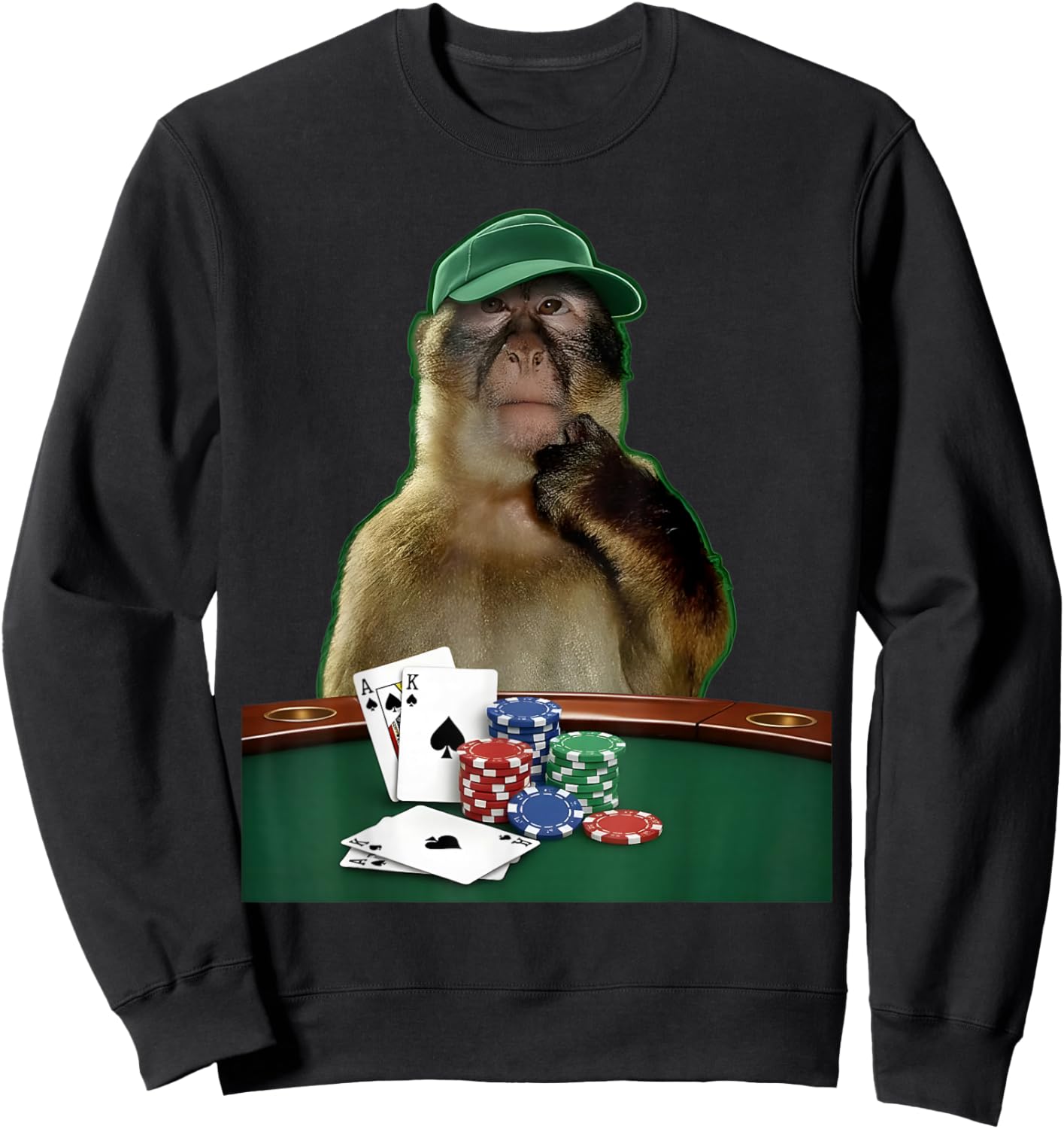 Funny Poker Player Casino Gambling Chip Sweatshirt - Sweatshirt | Black