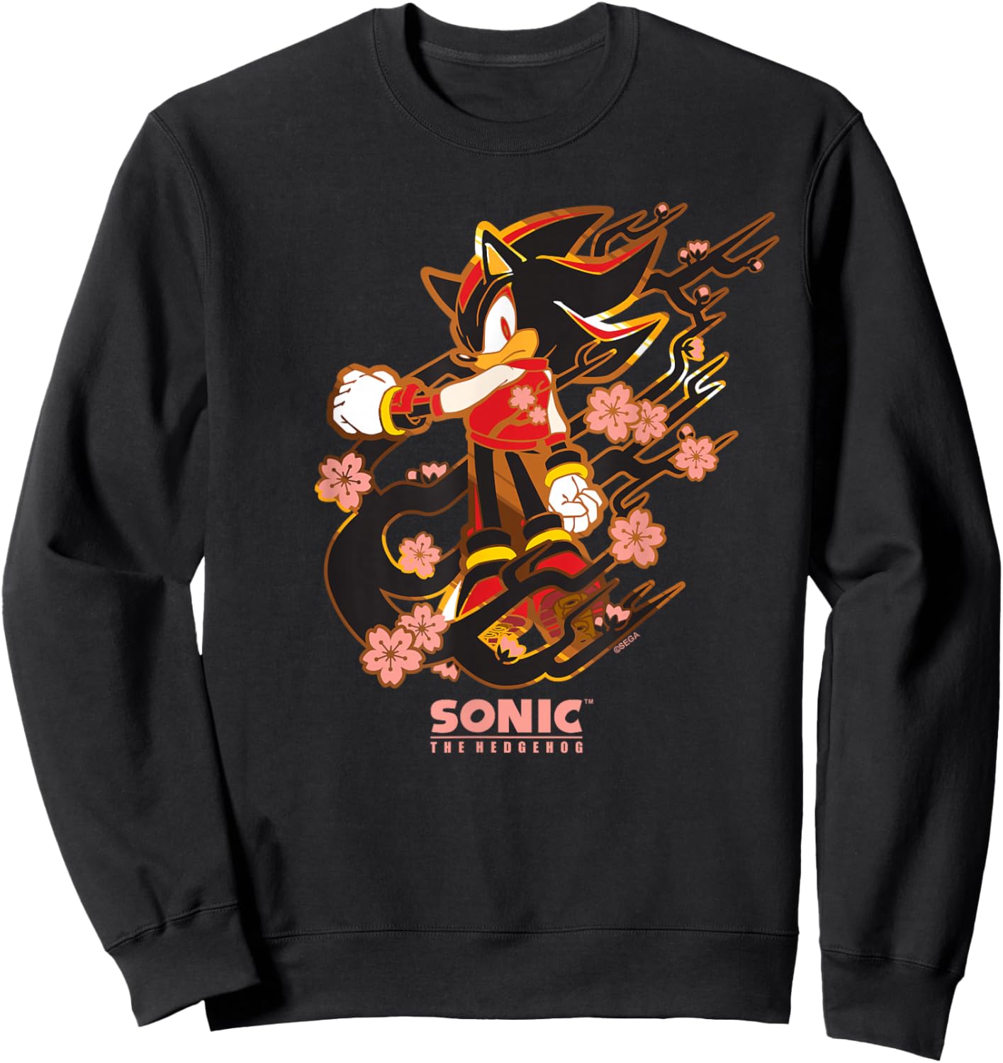 Sonic The Hedgehog - Shadow with Cherry Blossoms Sweatshirt - Sweatshirt | Black