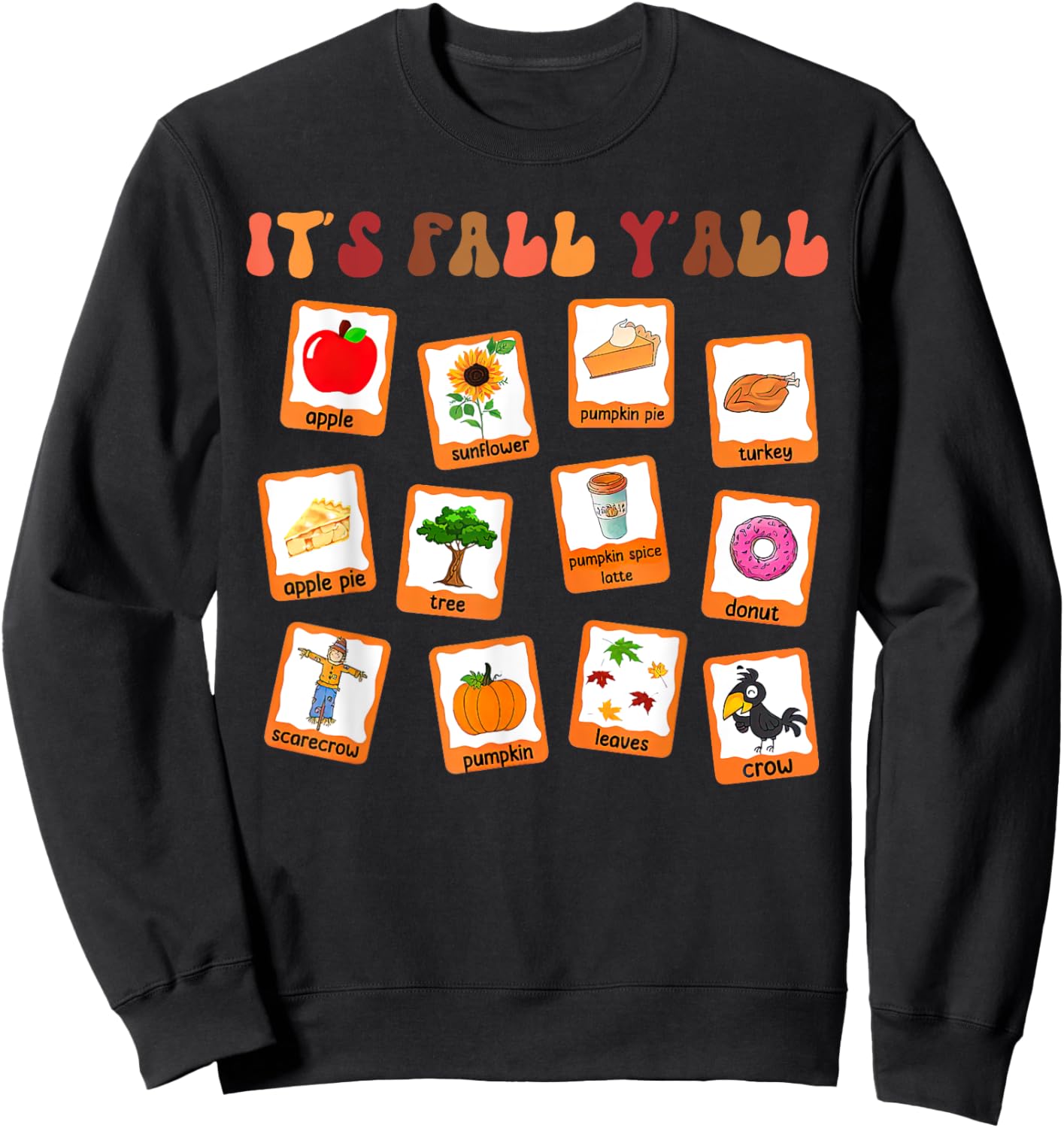 Retro It's Fall Y'all Special Education Teacher Fall Autumn Women Sweatshirt - Sweatshirt | Black
