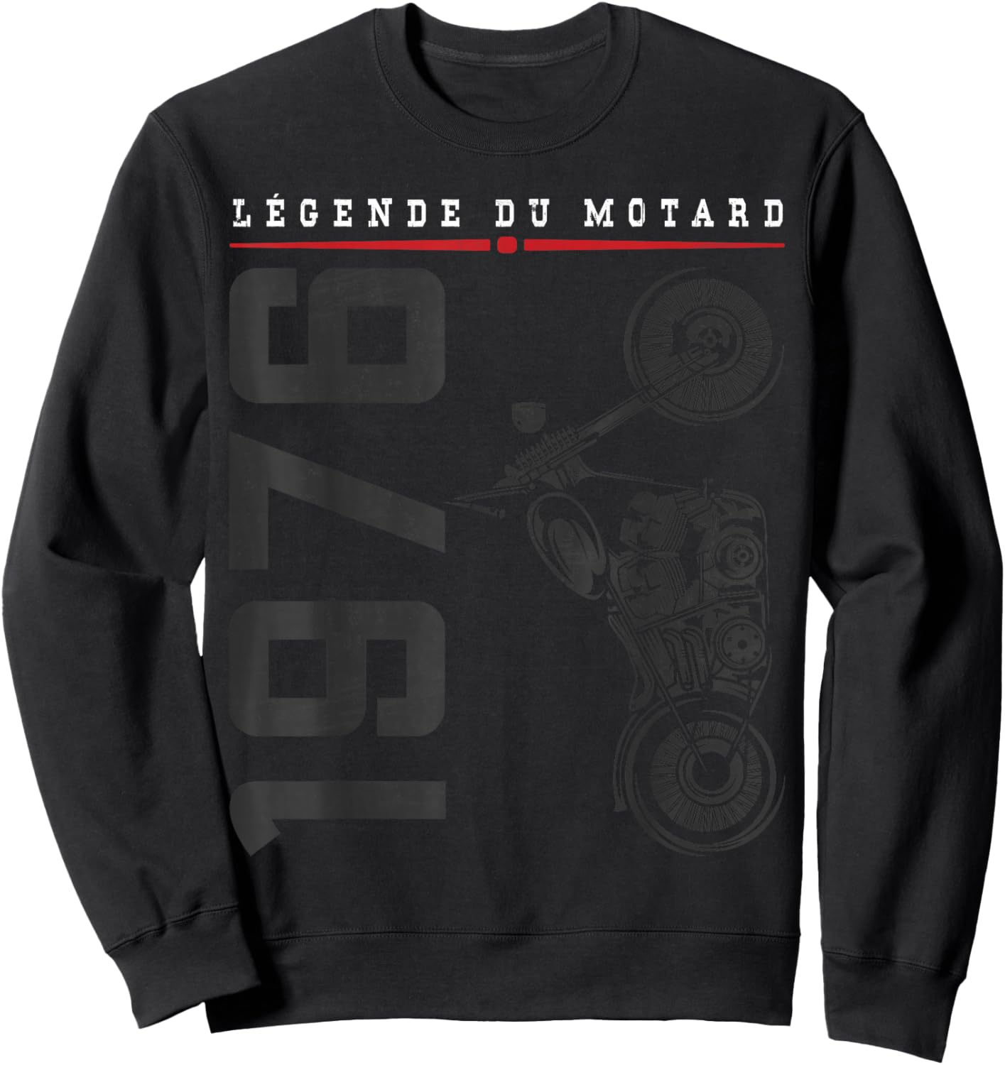 50 Birthday Man Biker Motorcycle 1976 Vintage Sweatshirt - Sweatshirt | Black