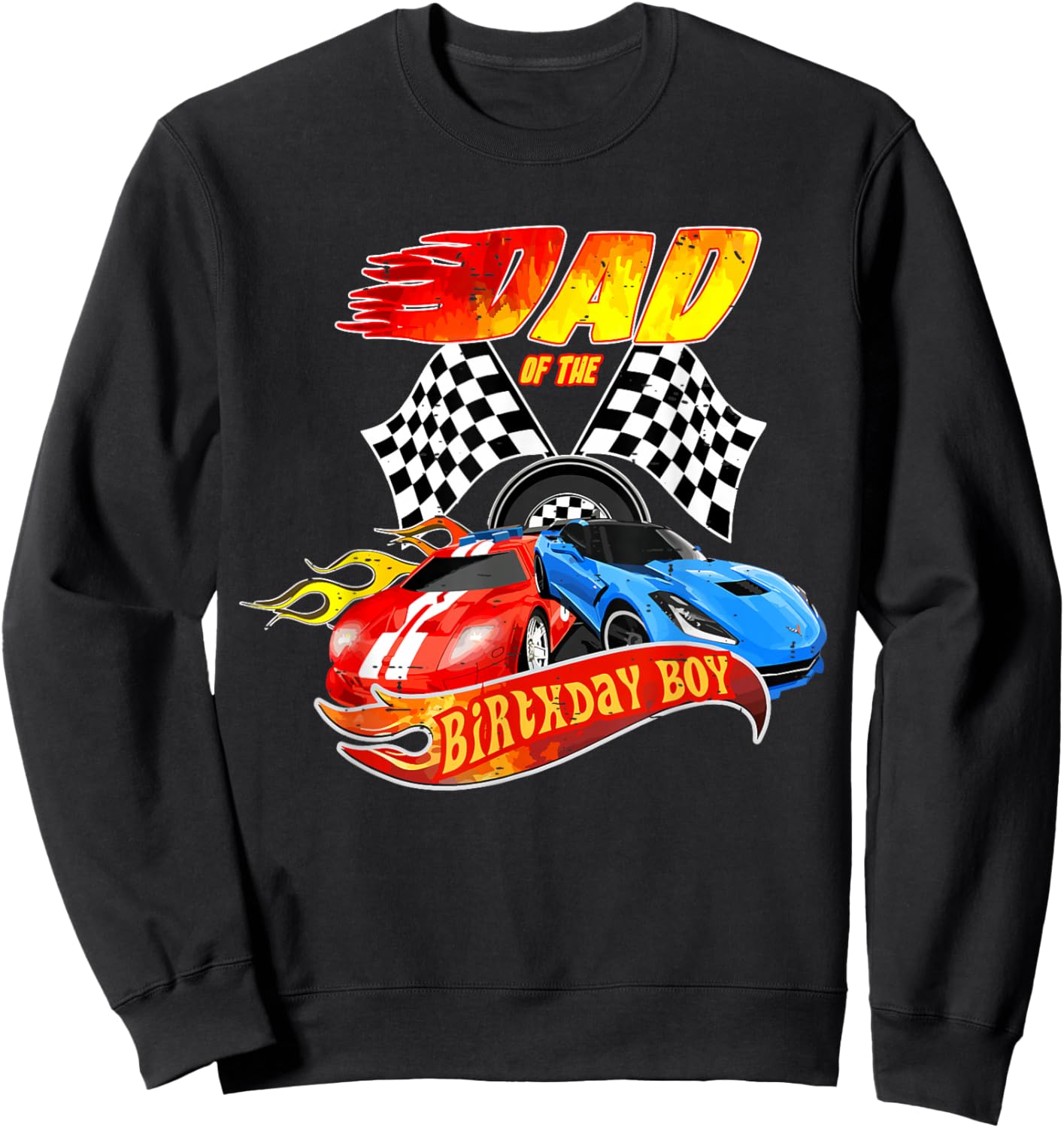 Dad Of The Birthday Boy Race Car Birthday Party Racing Cute Sweatshirt - Sweatshirt | Black