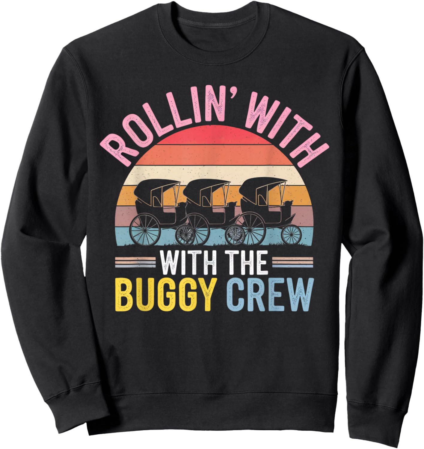 Amish Buggy – Classic Countryside Design Sweatshirt - Sweatshirt | Black