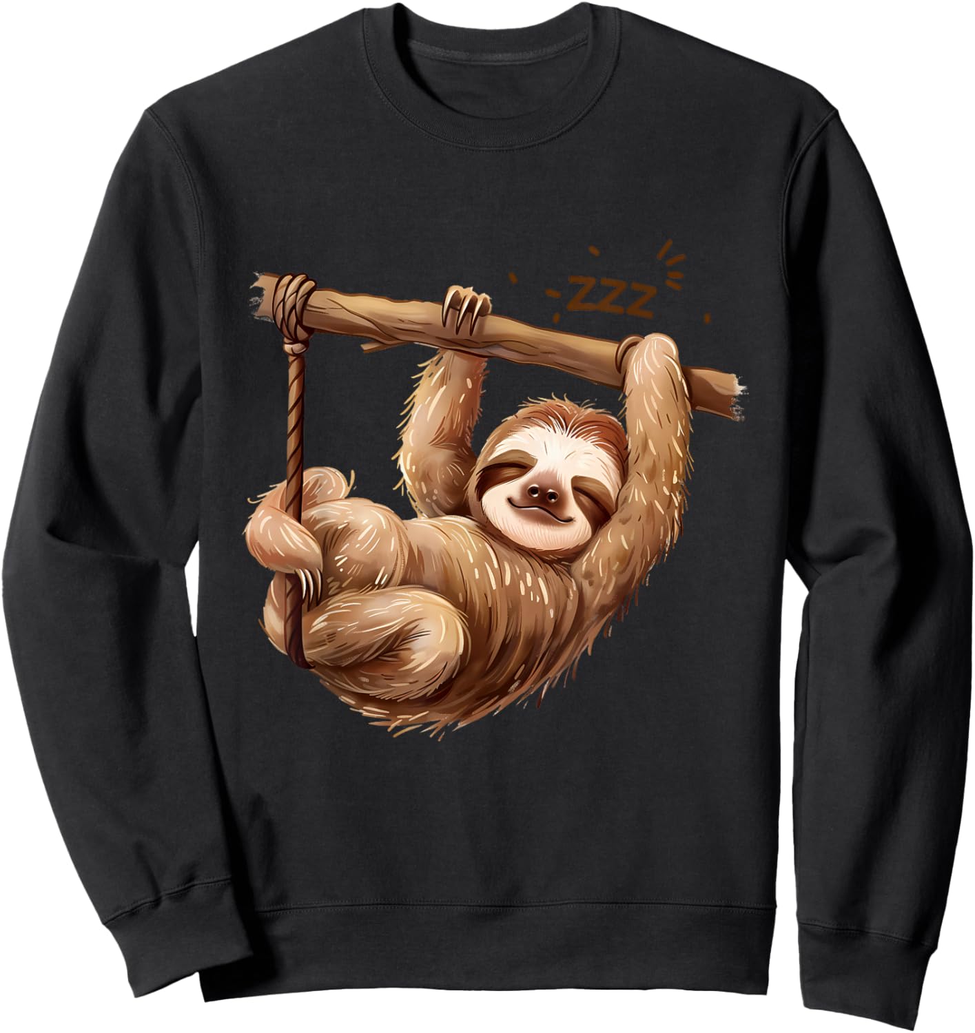 Sloth Lover Sleepy Animal Napping Cute Sloth Sleeping Sweatshirt - Sweatshirt | Black