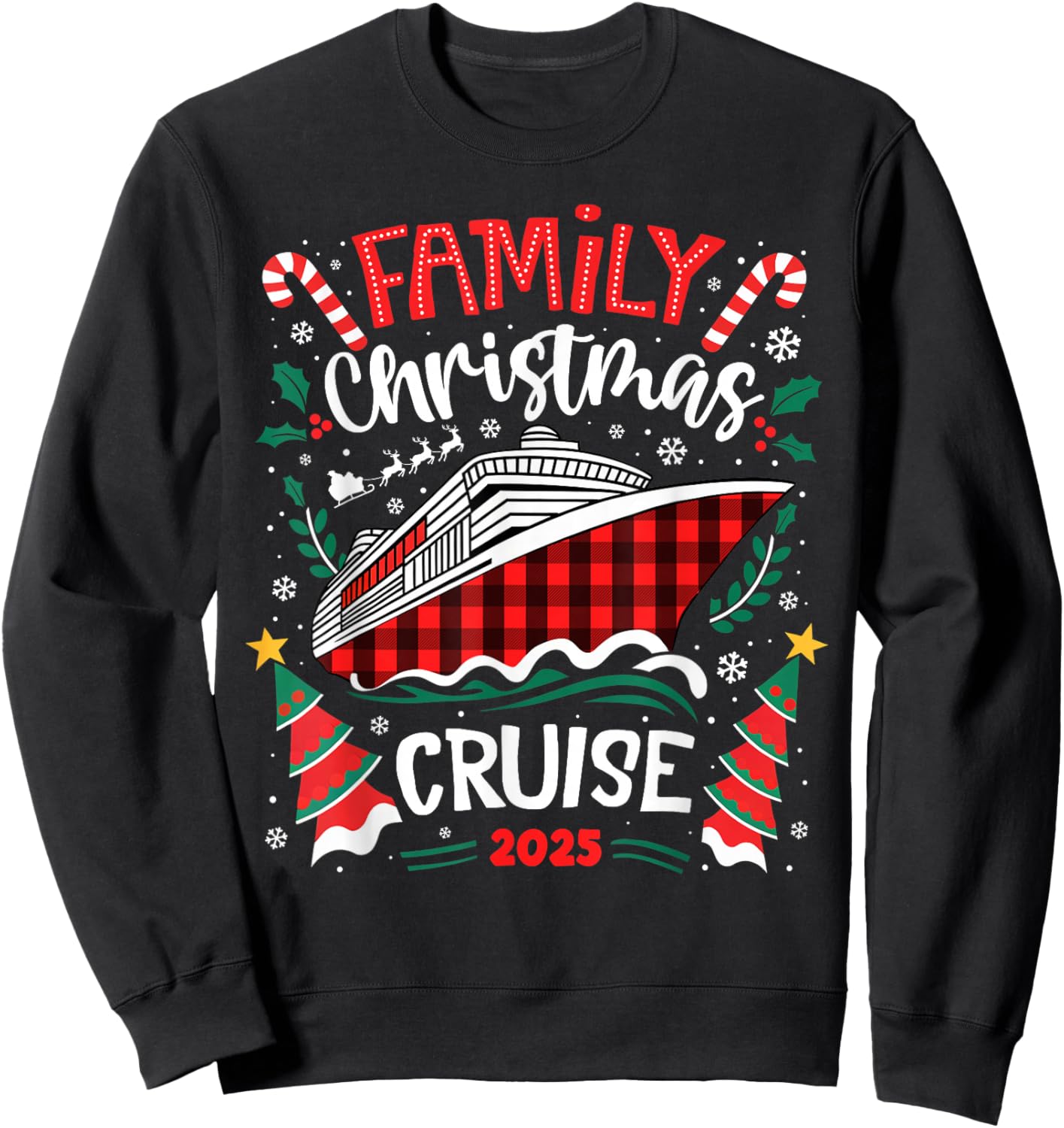 Family Christmas Cruise 2025 Family Matching Merry Christmas Sweatshirt - Sweatshirt | Black