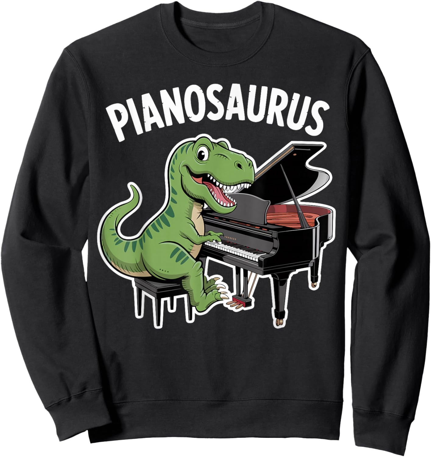 Funny Piano Tuner Pianosaurus T-Rex Piano Player Sweatshirt - Sweatshirt | Black