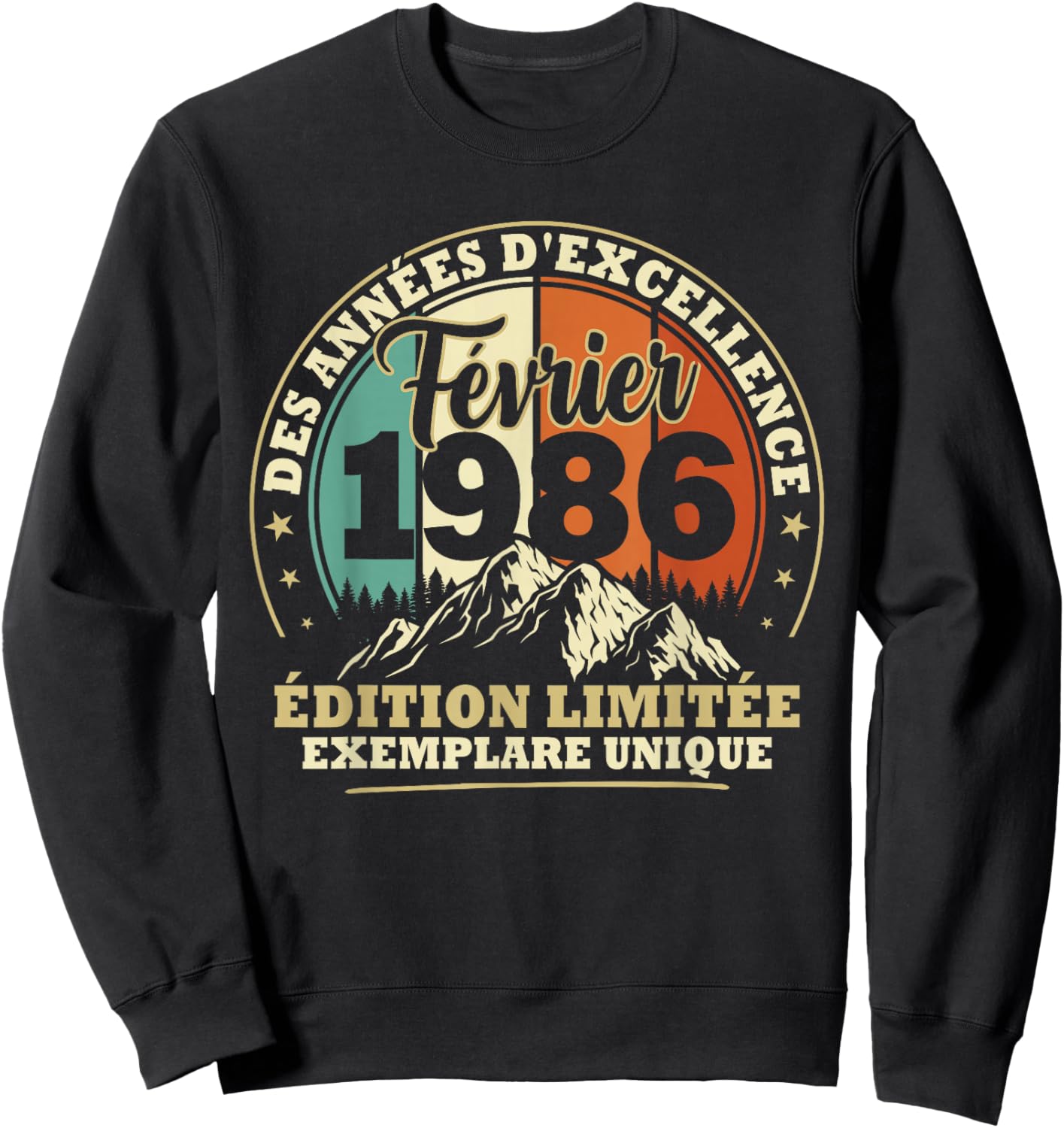 Vintage February 1986 Birthday Gift 40 Years Men Sweatshirt - Sweatshirt | Black