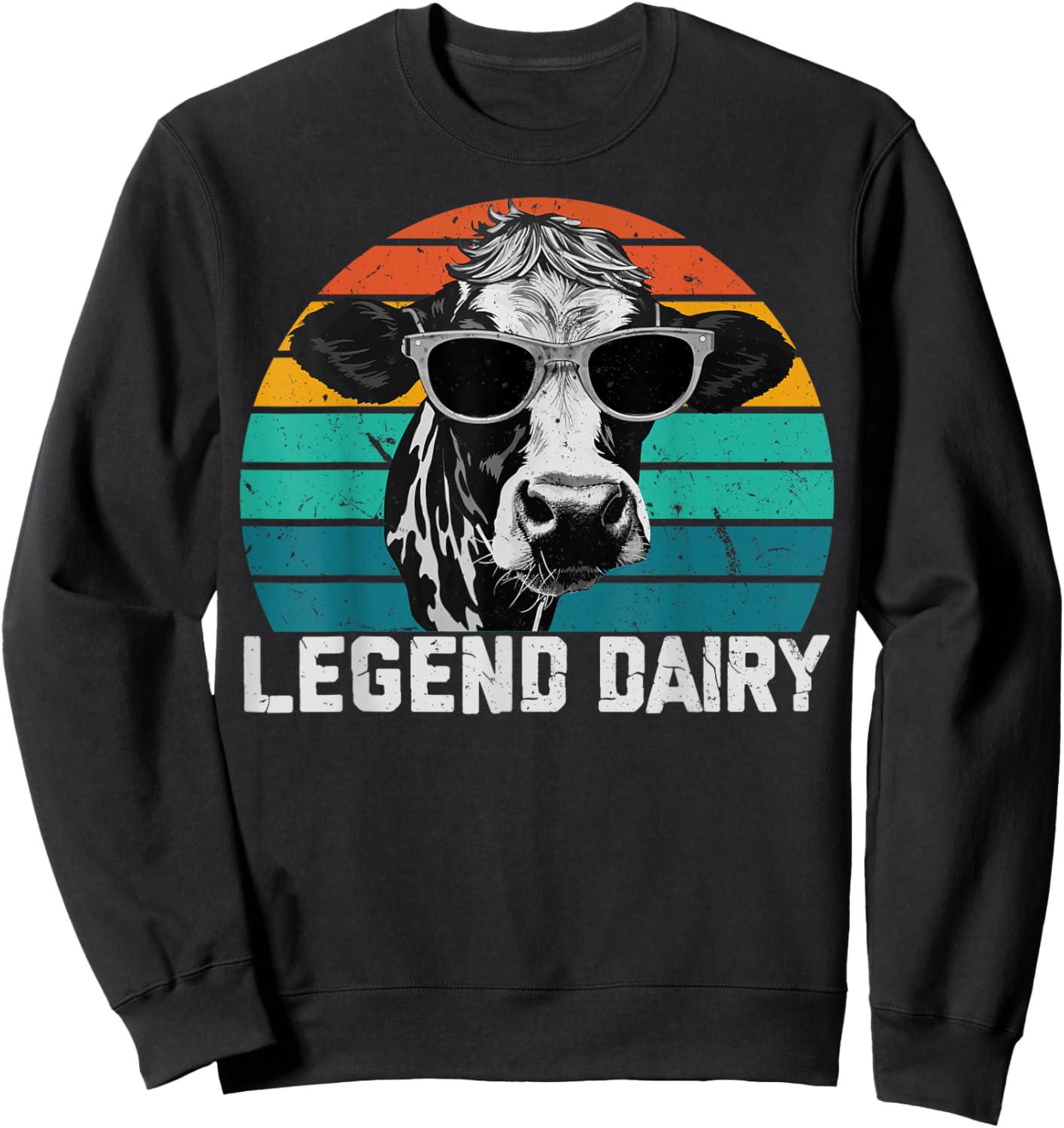 Legend Dairy Funny Farmer Cow Farmer Pun Graphic Sweatshirt - Sweatshirt | Black