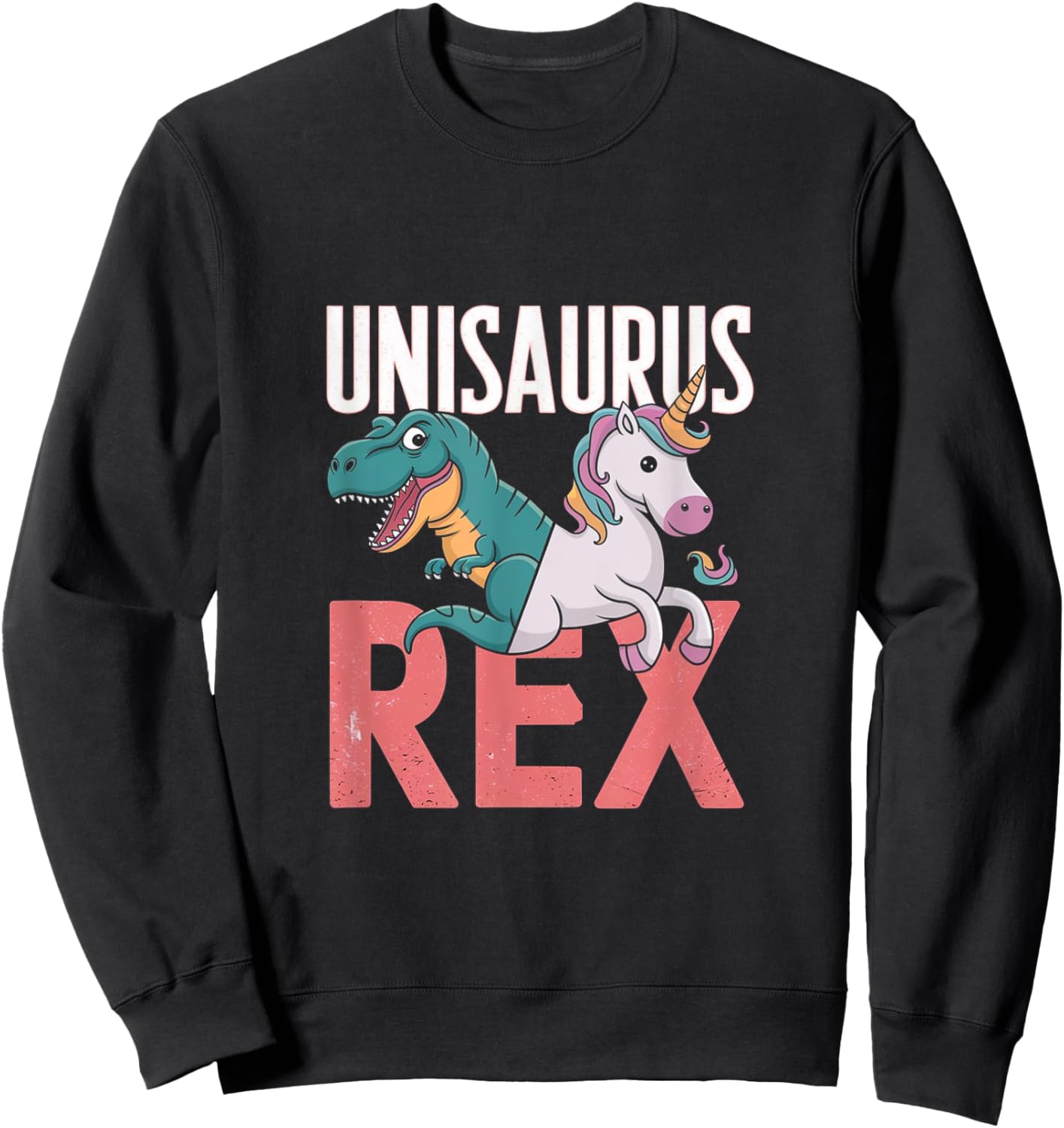 Unisaurus Rex Dinosaur Unicorn Sweatshirt - Sweatshirt | Black