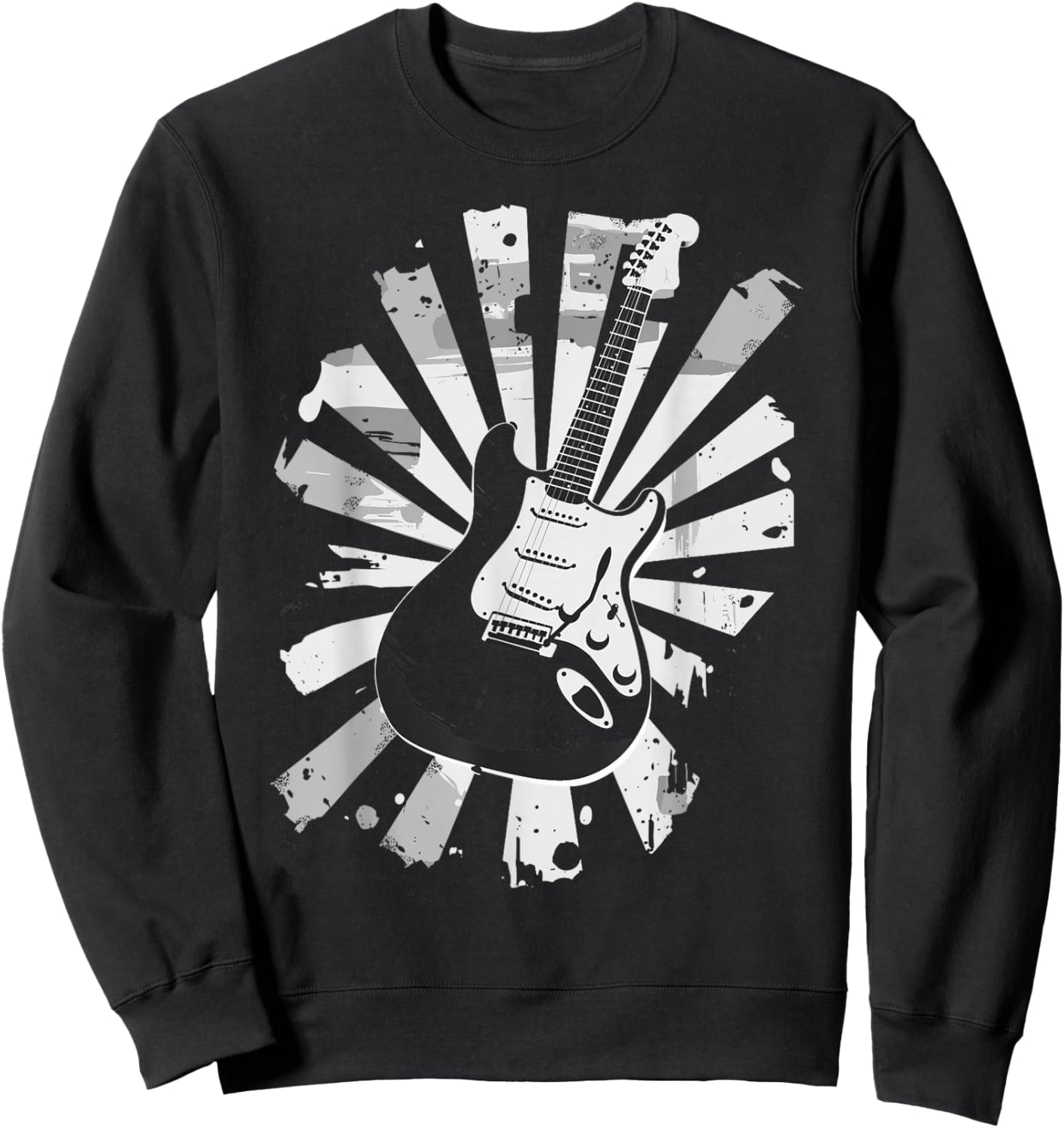 Guitar Art For Solid Body Electric Guitarist Vintage Sweatshirt - Sweatshirt | Black