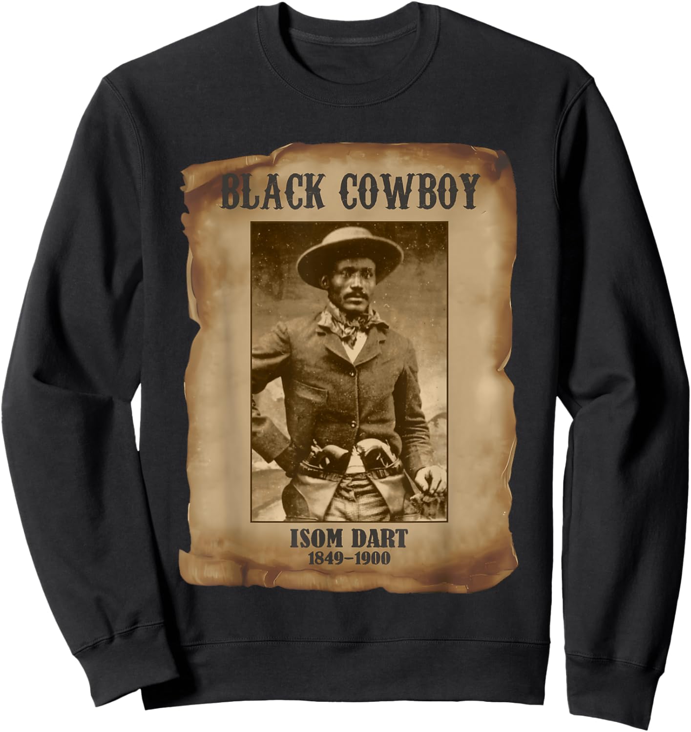 ISOM Dart Black Cowboy African American Western Outlaw Sweatshirt - Sweatshirt | Black