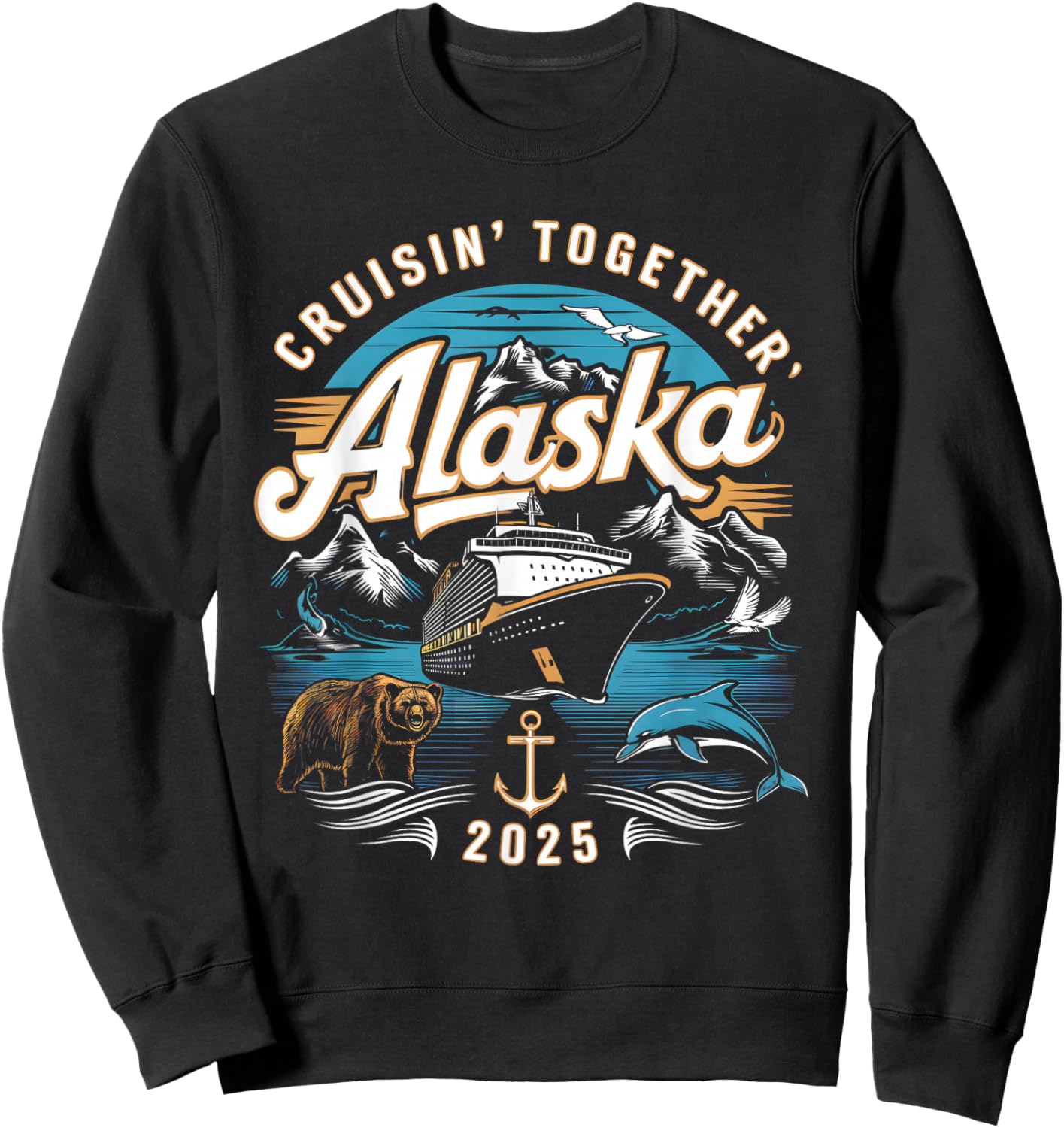 Matching Family Men Women Kids Girl Boy Alaska Cruise 2025 Sweatshirt - Sweatshirt | Black