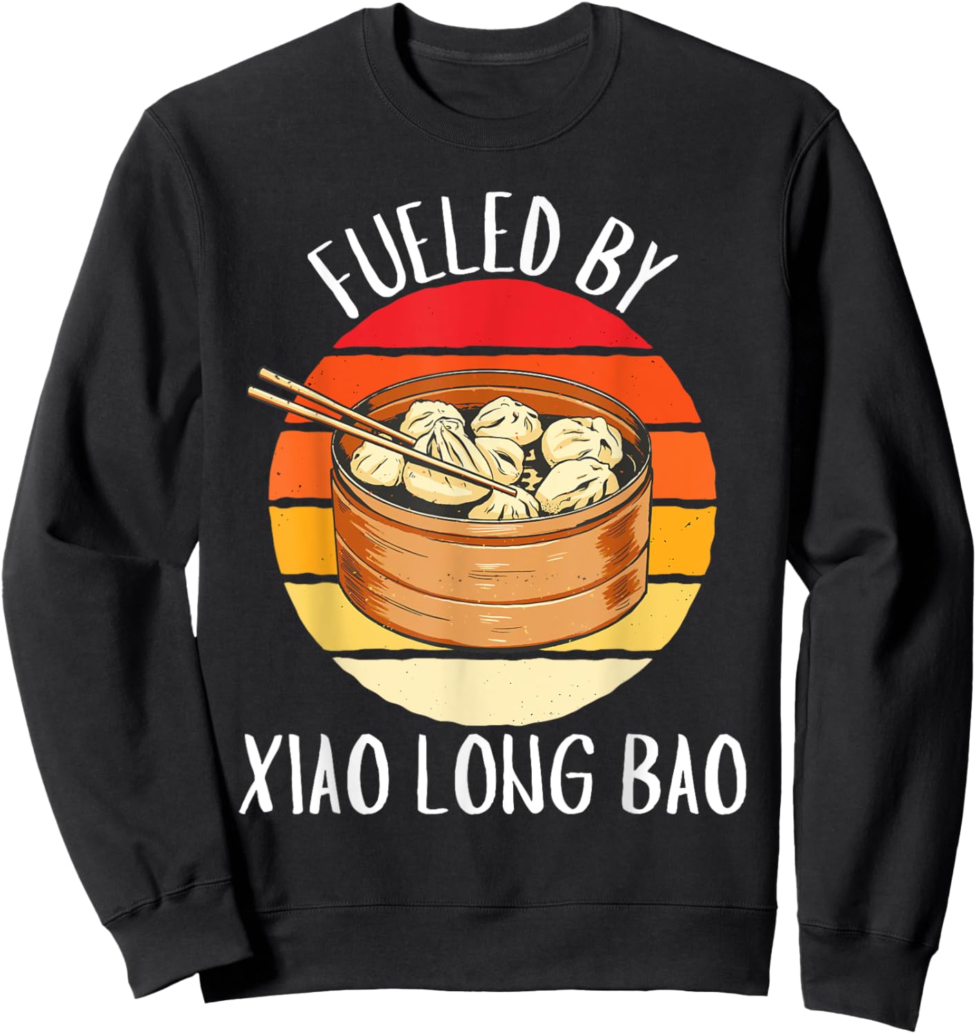 Retro Fueled By Xiao Long Bao Vintage Xiao Long Bao Lover Sweatshirt - Sweatshirt | Black