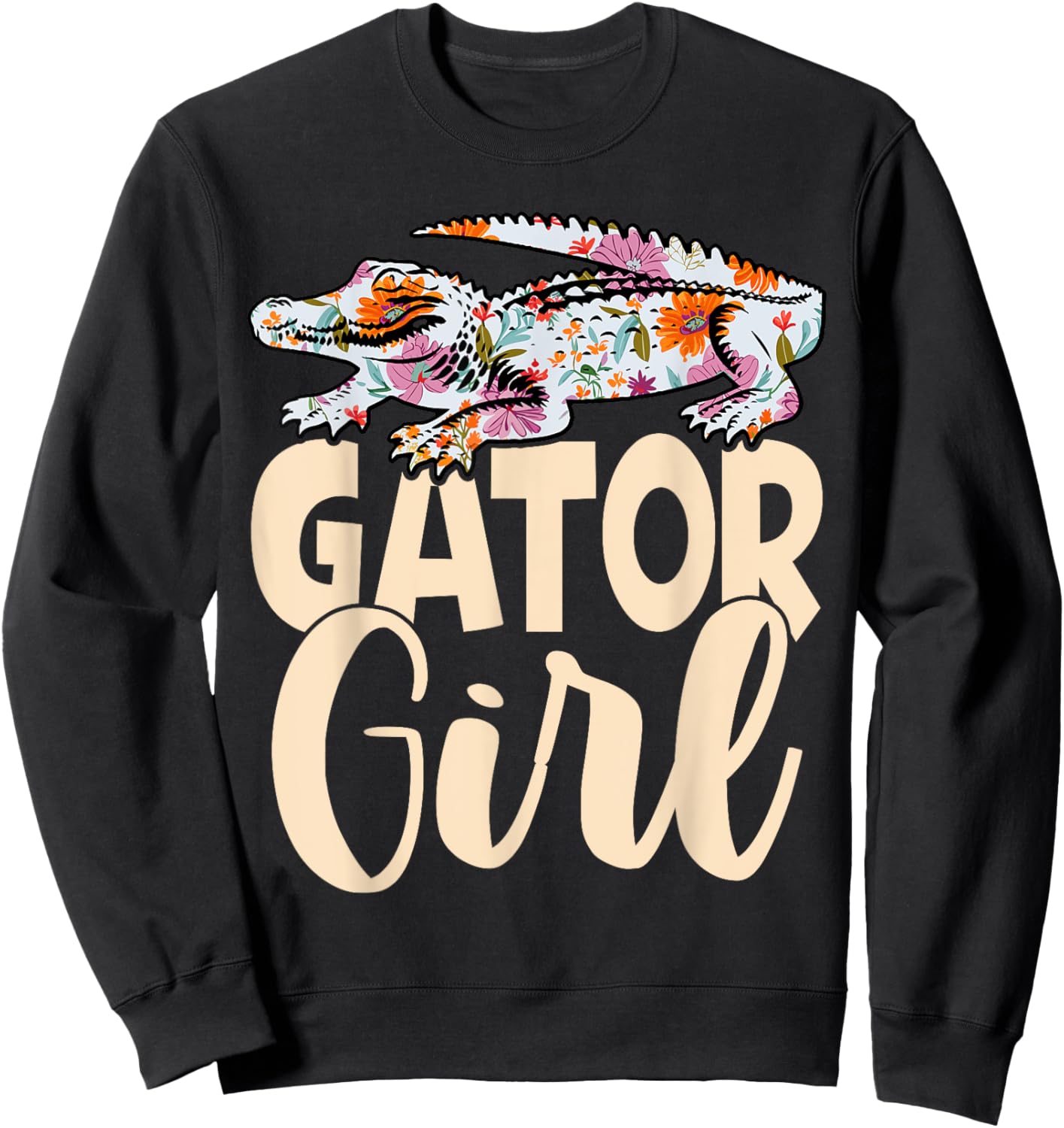 Gator Girl Funny Alligator Kids Crocodile Sweatshirt - Sweatshirt | Black