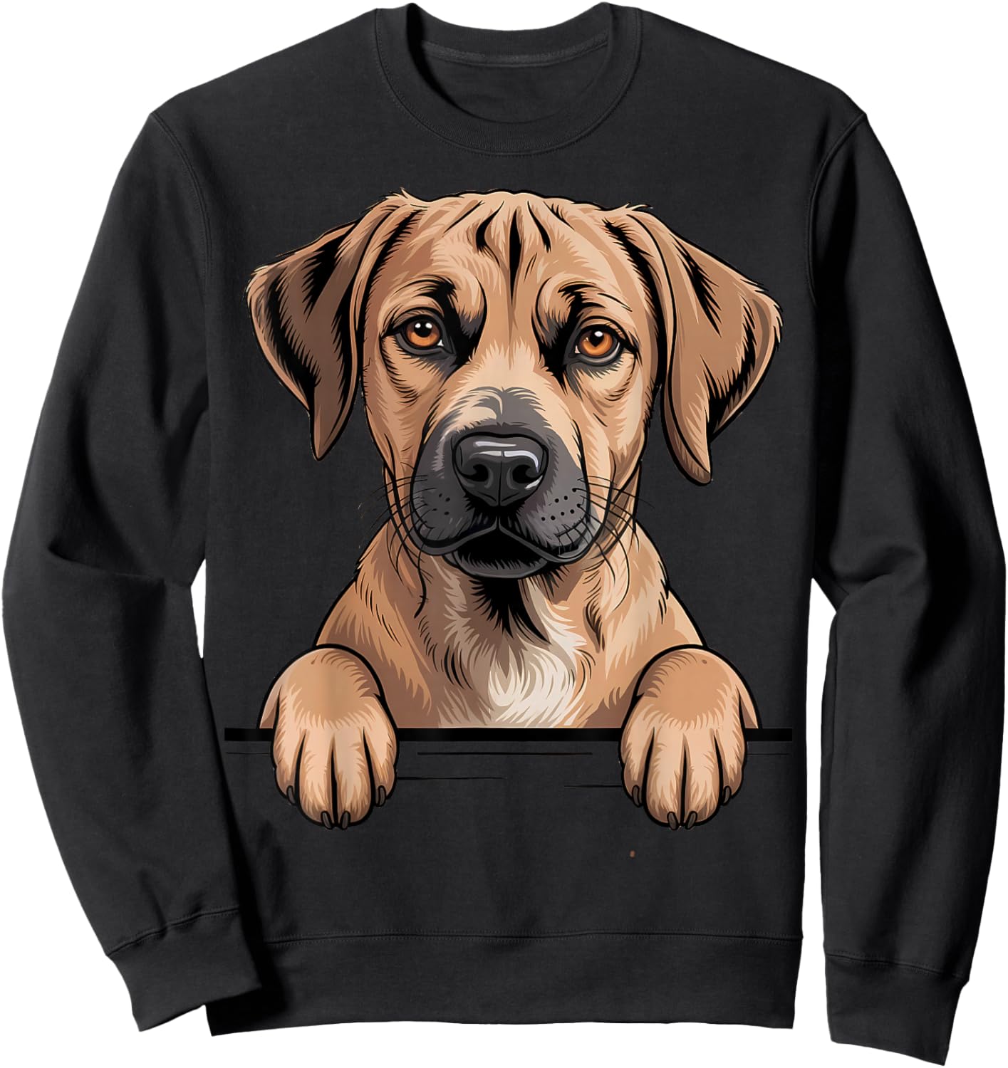 Black Mouth Cur Funny Peeking Pocket Puppy Dog Lover Sweatshirt - Sweatshirt | Black