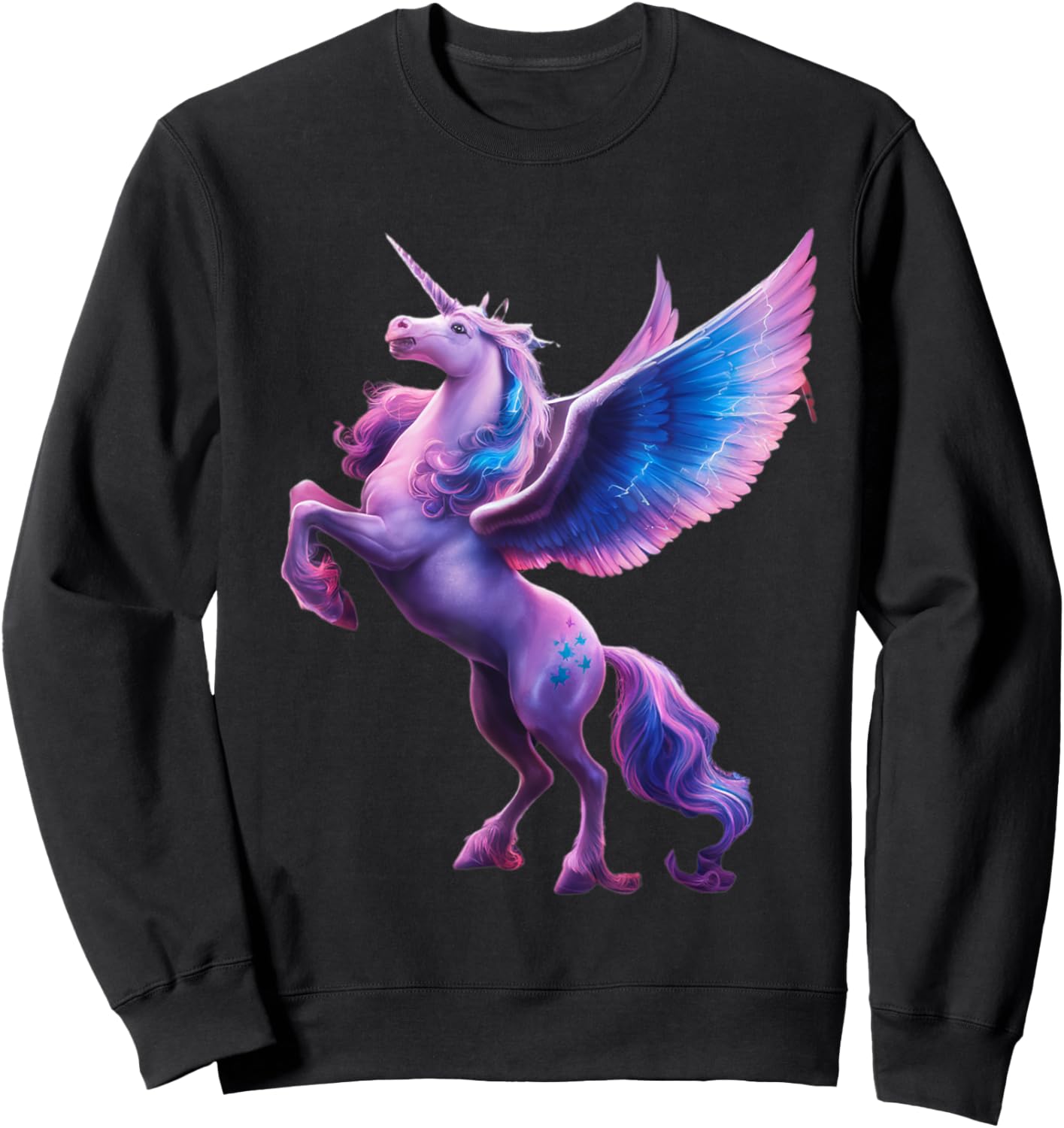 Unicorn Magical Mystical Purple Unicorn Pegasus Sweatshirt - Sweatshirt | Black