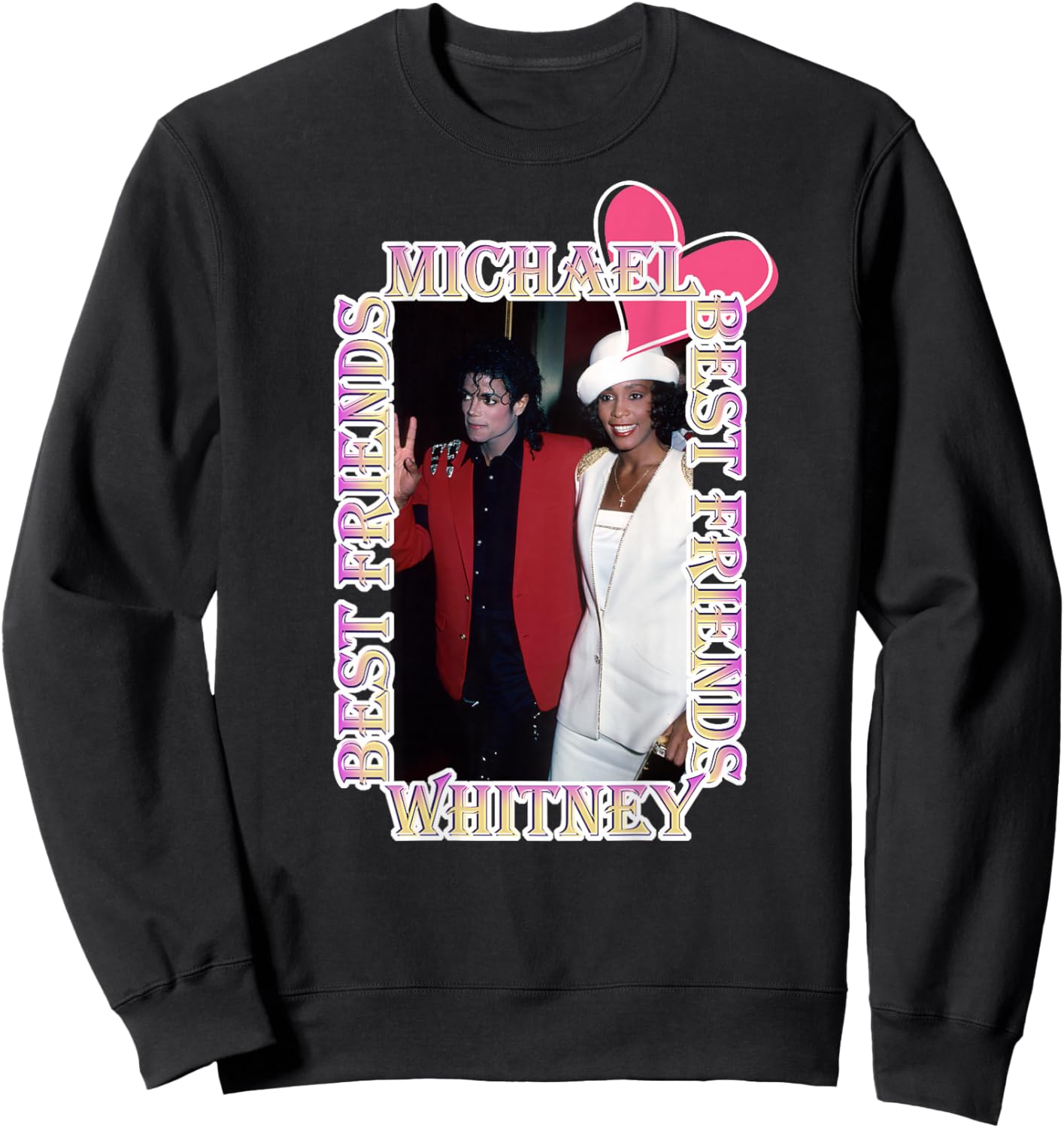 Michael Jackson_Whitney Houston_Back Printed Sweatshirt - Sweatshirt | Black