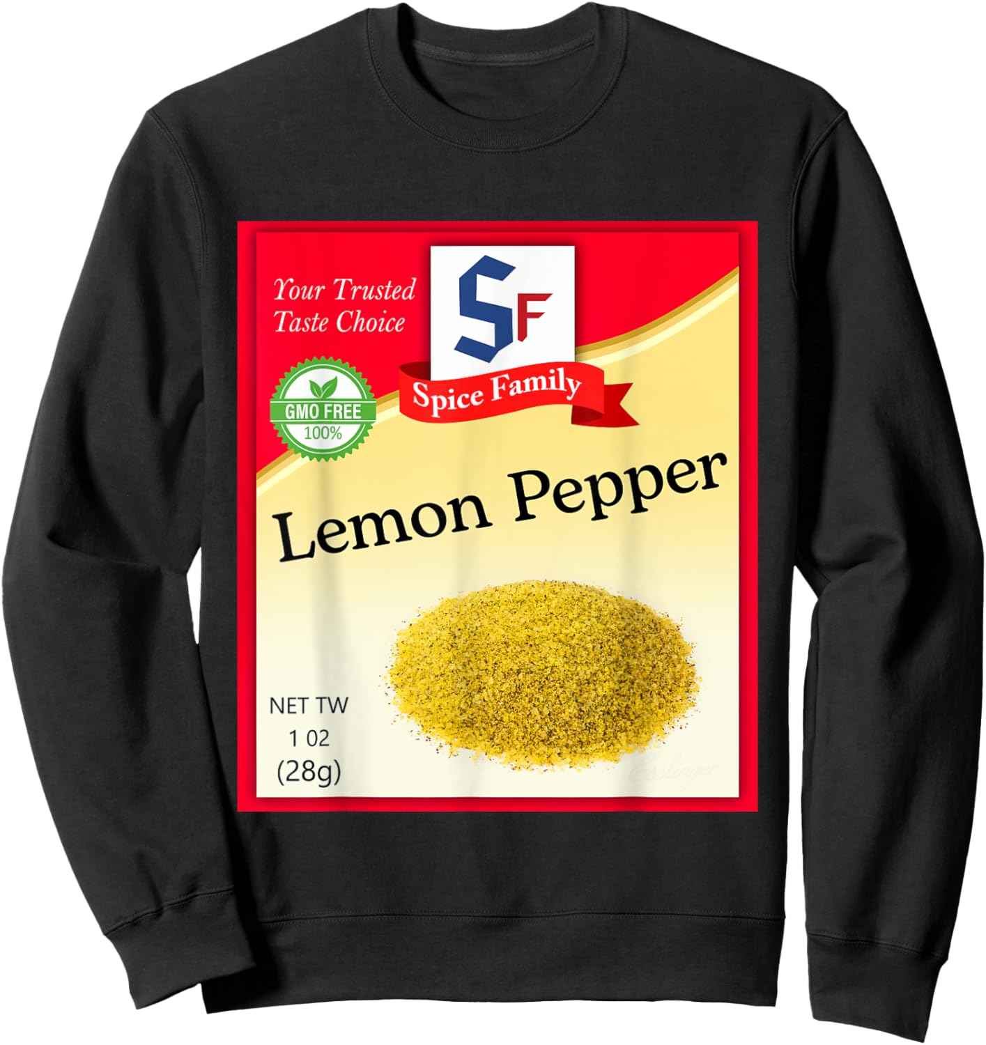 Lemon Pepper Condiment Costume Holiday Spice Costumes Sweatshirt - Sweatshirt | Black
