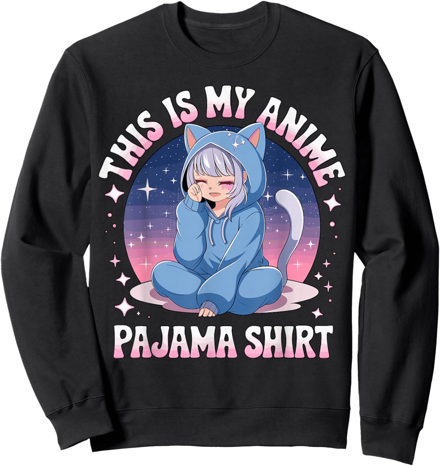Anime Night This is My Anime Pajama Sweatshirt - Sweatshirt | Black