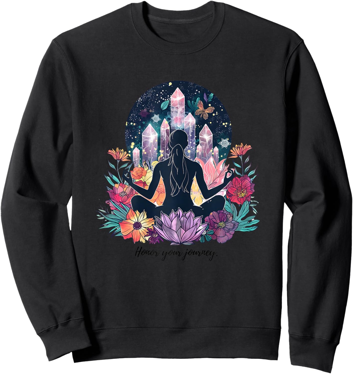 Transform Your Space with Yoga & Meditation Inspirations Sweatshirt - Sweatshirt | Black