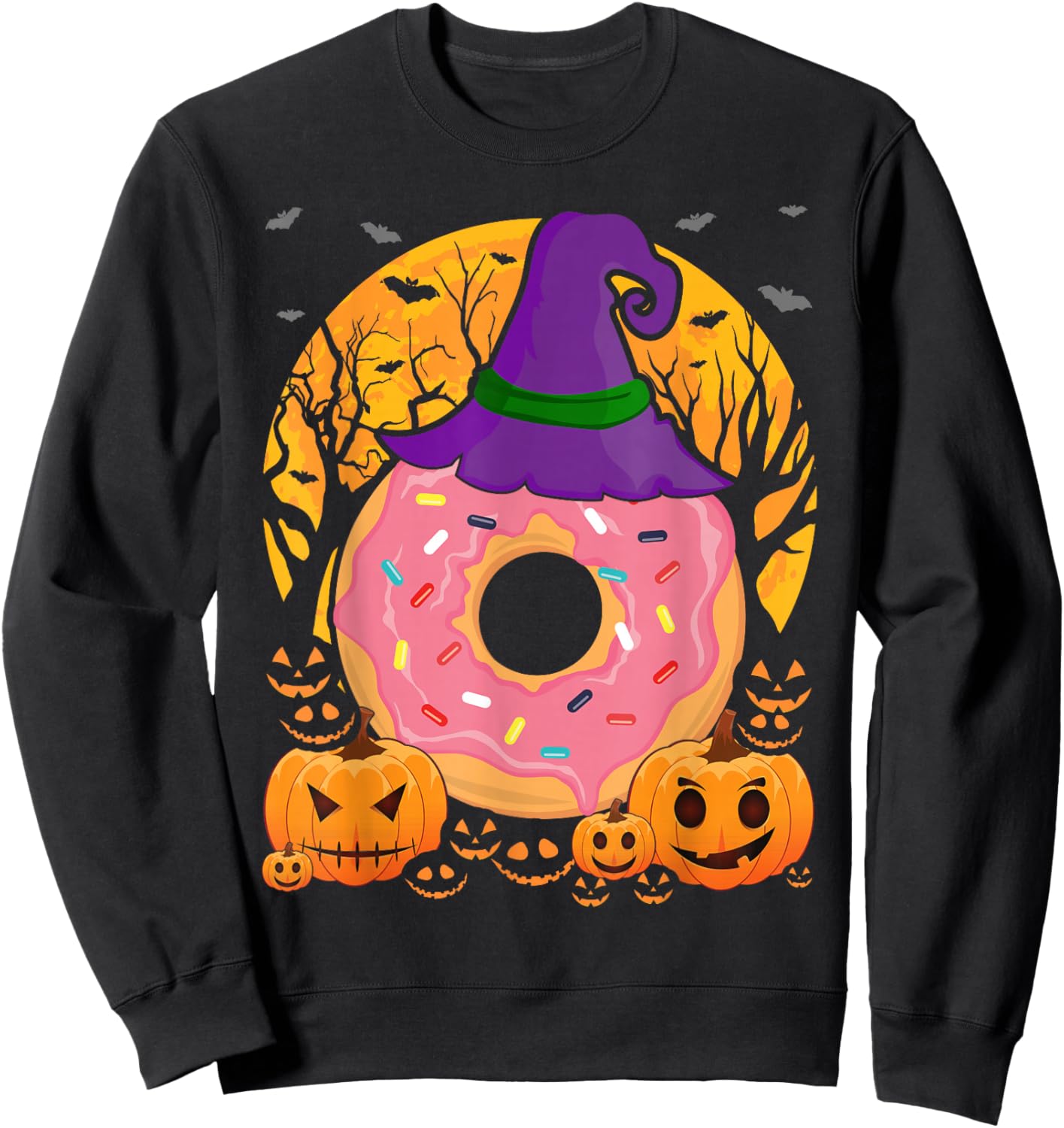 Halloween Donut Cute Food Costume Pastry Chef Men Women Kids Sweatshirt - Sweatshirt | Black