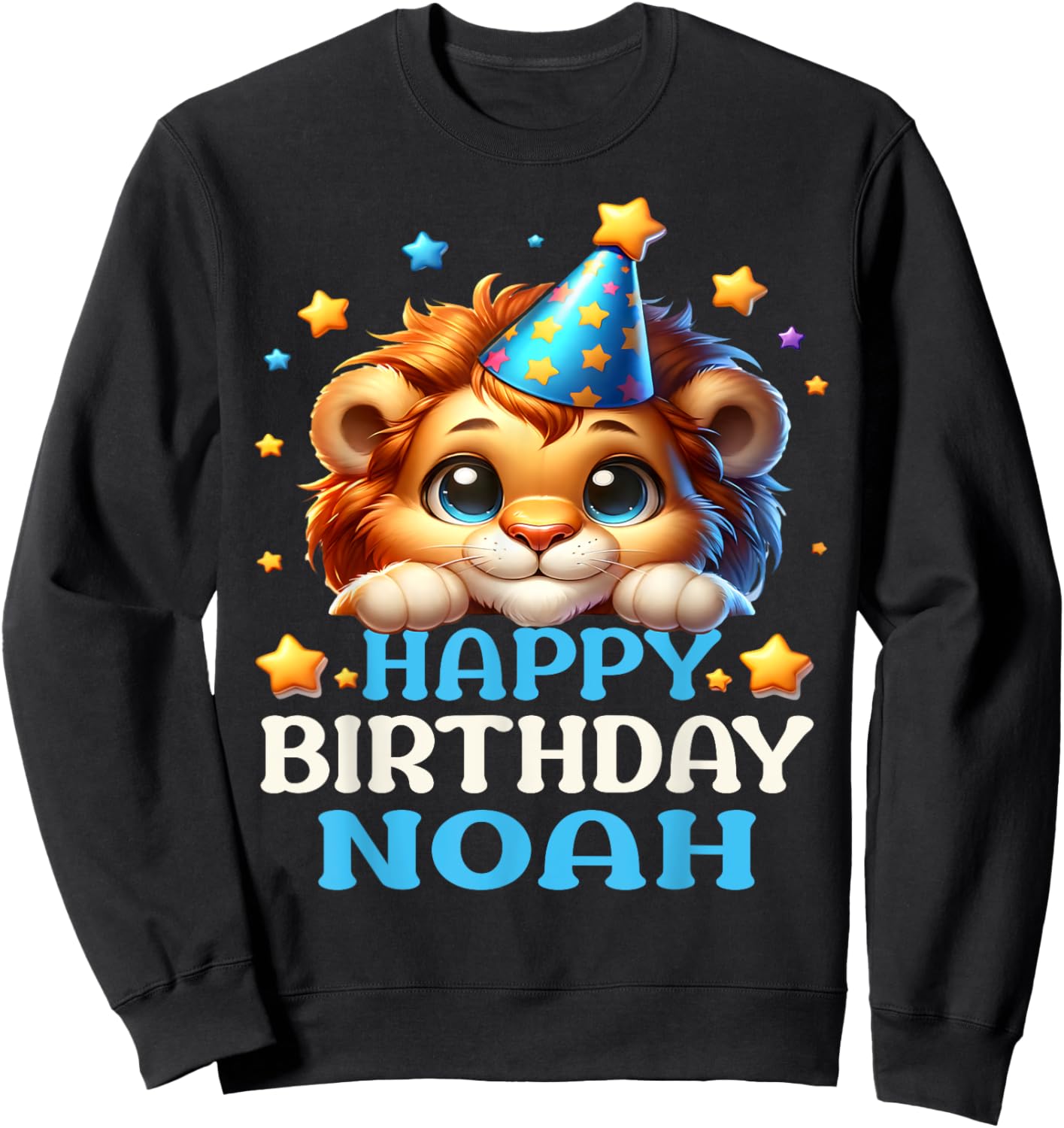 Celebrating Noah's Birthday Party with a cute Lion Sweatshirt - Sweatshirt | Black