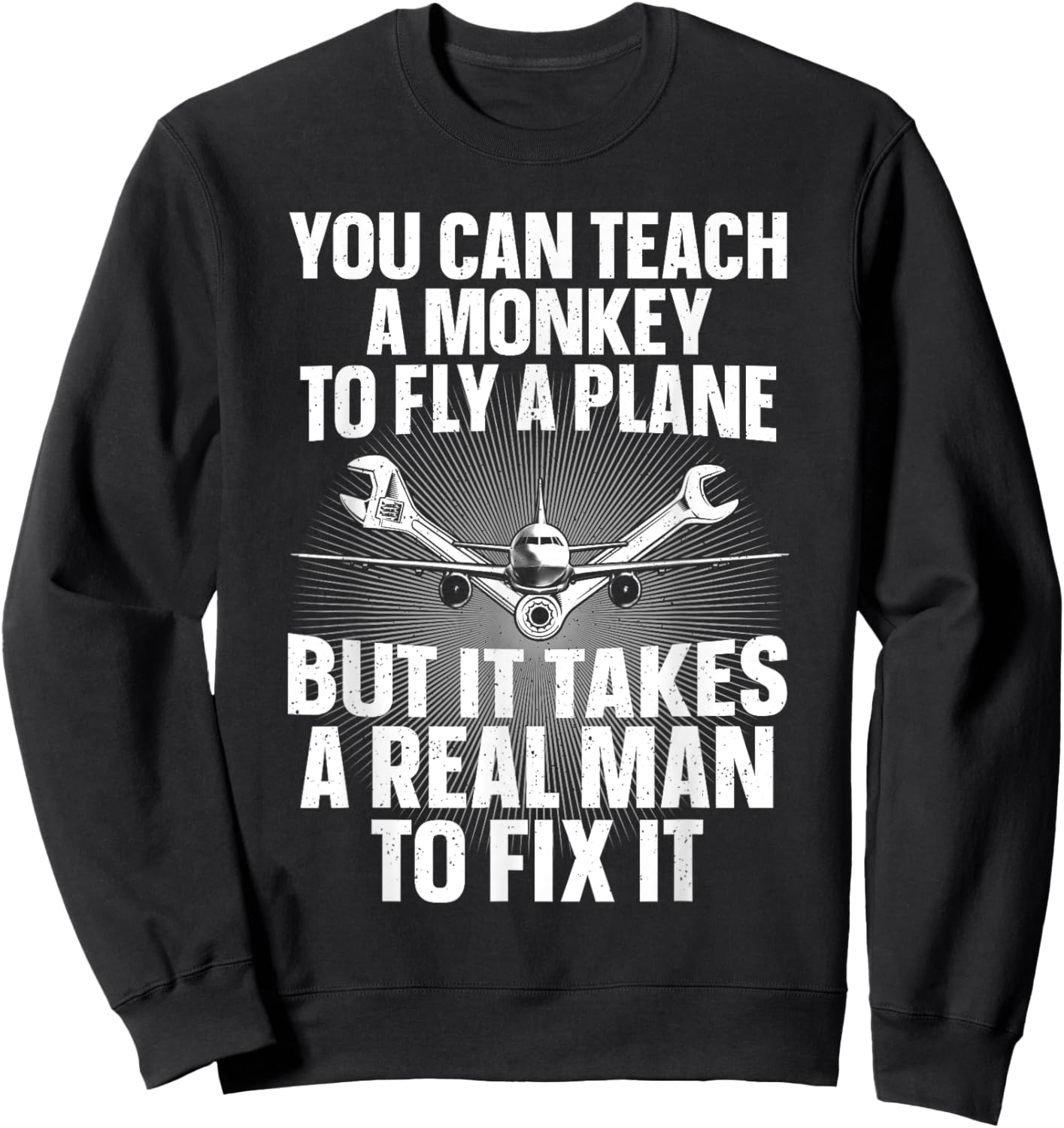 Funny Aircraft Mechanic Art Boys Aircraft Technician Sweatshirt - Sweatshirt | Black