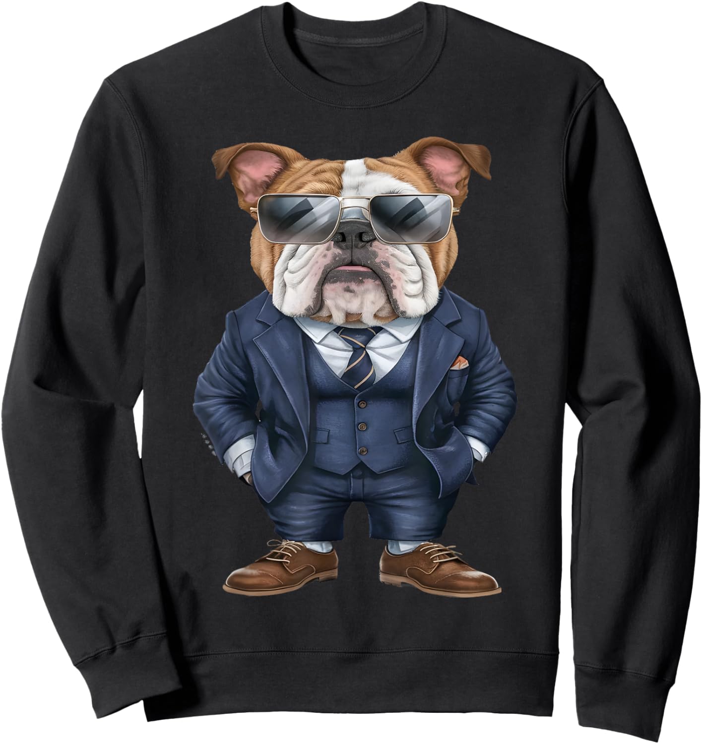 Men Woman English Bulldog Suit English Bulldog Sweatshirt - Sweatshirt | Black