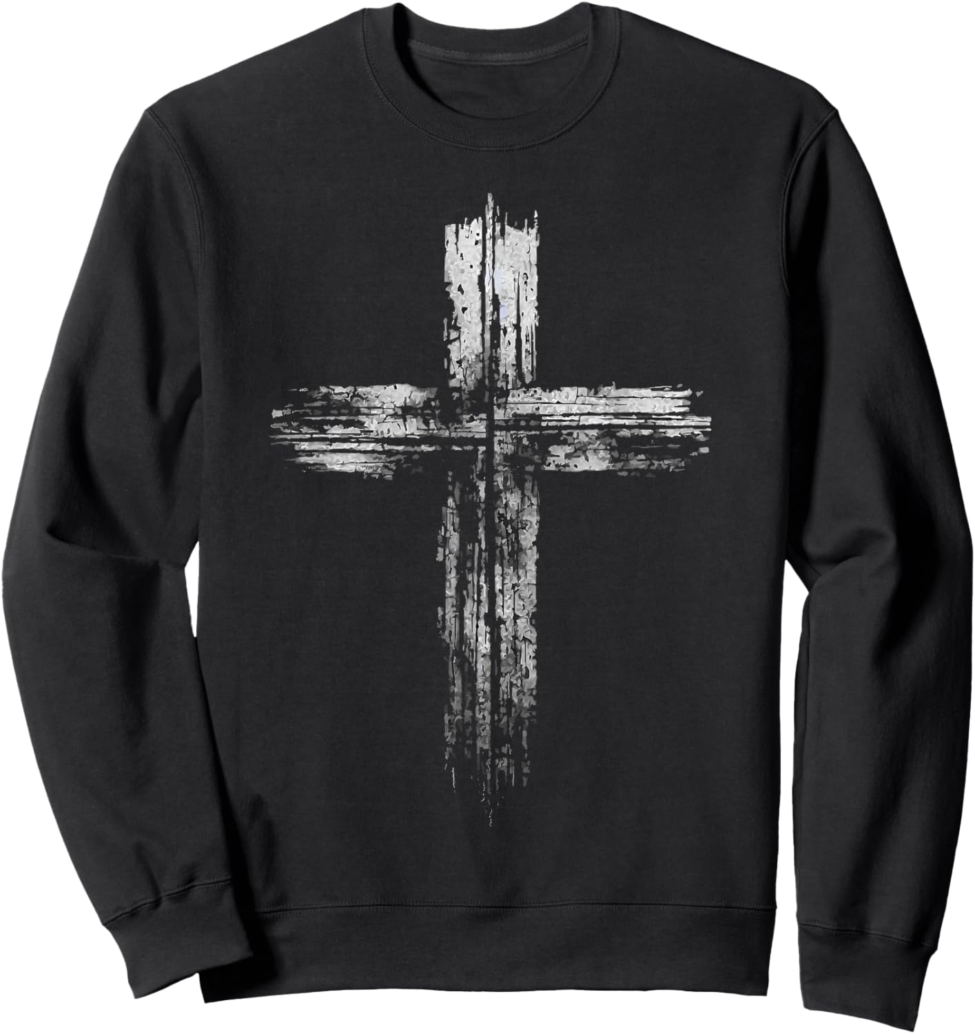 Christian Cross Jesus Love Faith Bible Verse Religion Retro Sweatshirt - Sweatshirt | Black