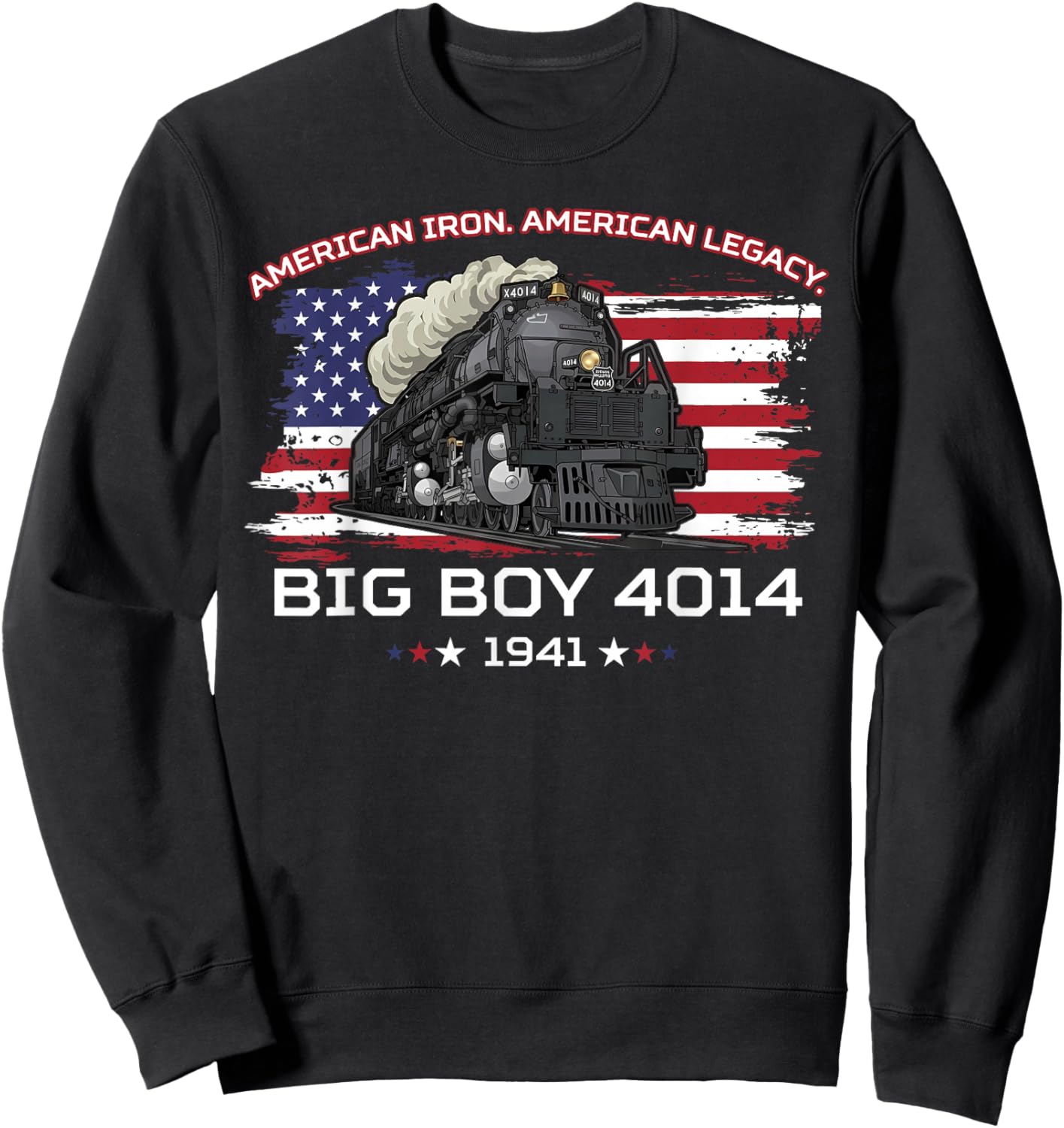 Big Boy 4014 Vintage Steam Locomotive Railroad Train Engine Sweatshirt - Sweatshirt | Black