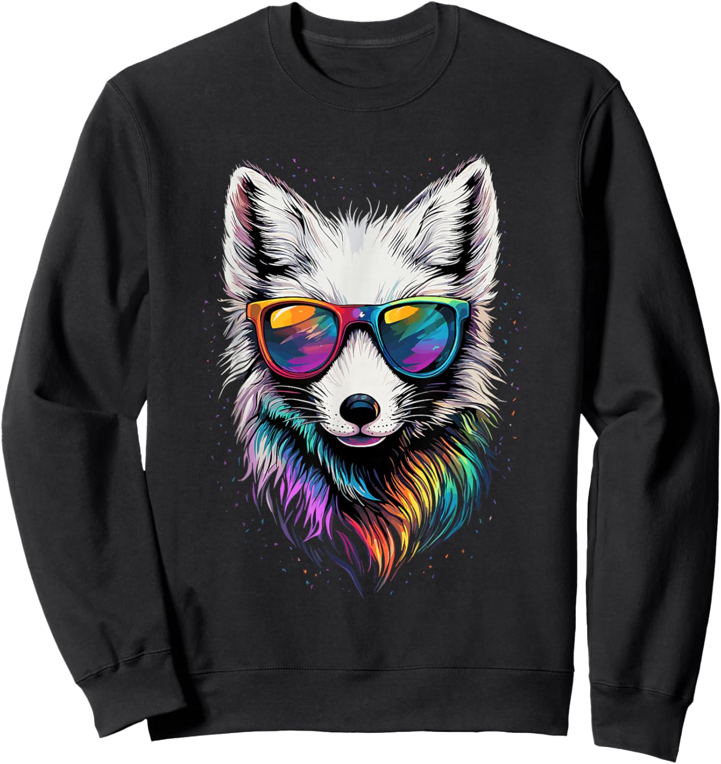 Fox Fleece White Fox Snow Fox Fleece Sweatshirt - Sweatshirt | Black