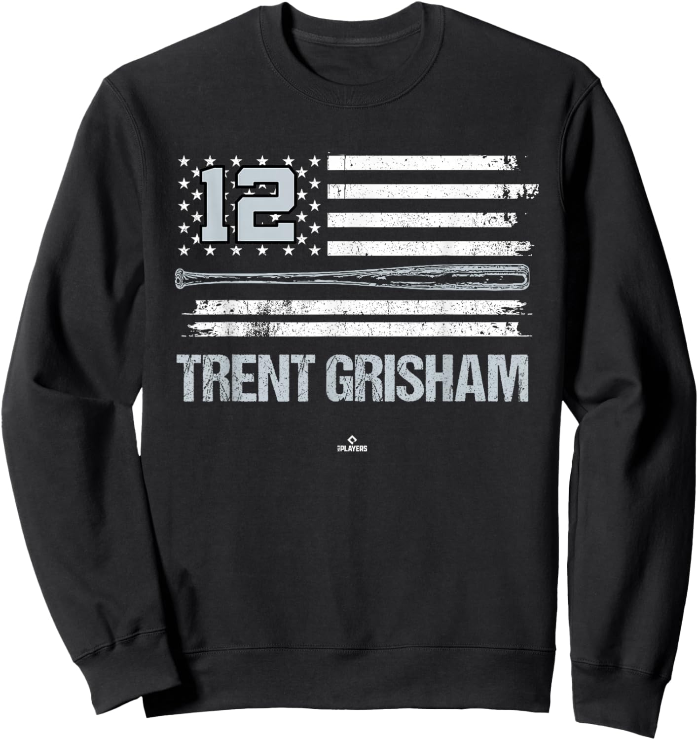 USA Flag Bat Trent Grisham New York Baseball MLBPA Sweatshirt - Sweatshirt | Black