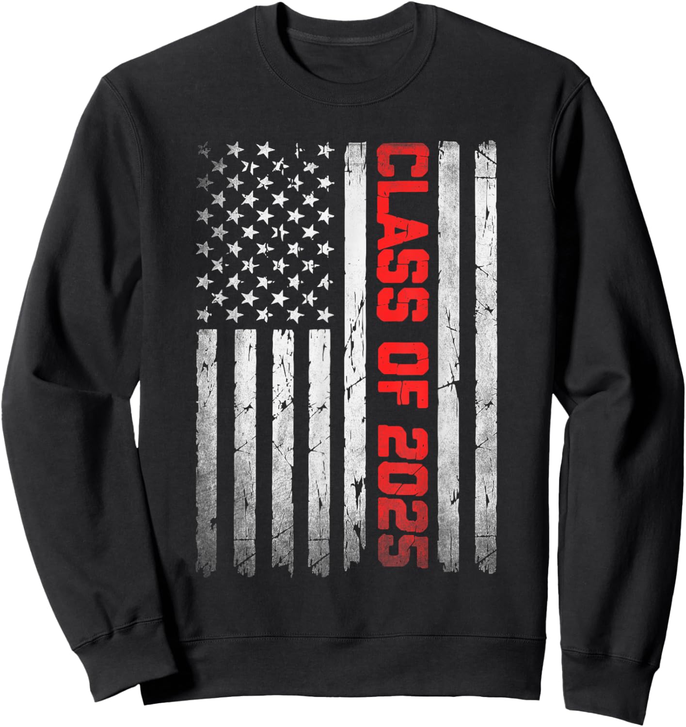 Class of 2025 Flag USA Senior 2025 Graduation 25 Boys Sweatshirt - Sweatshirt | Black